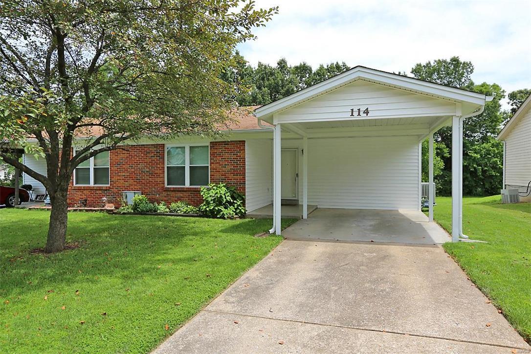 An open floor plan and generous sized rooms give this little duplex a BIG feel. You will like all of the floor space that is available in the living room and the kitchen dining room areas.  Laminate flooring flows seamlessly throughout this updated home. A thick tree lined back yard provides a feeling of privacy as you relax on the composite deck accessed from the living room. Stainless steel appliances and L-shaped countertops with ample cabinets creates a kitchen where cooking simple meals or creating fun meals is a pleasure. A few of the updates include newer furnace, air conditioner, roof, windows, siding – this is a completed package – all you have to do is move in and start to live.  Need storage, there is a full basement and a shed in the back yard. Come take a look, we think you will want to call this house your home.