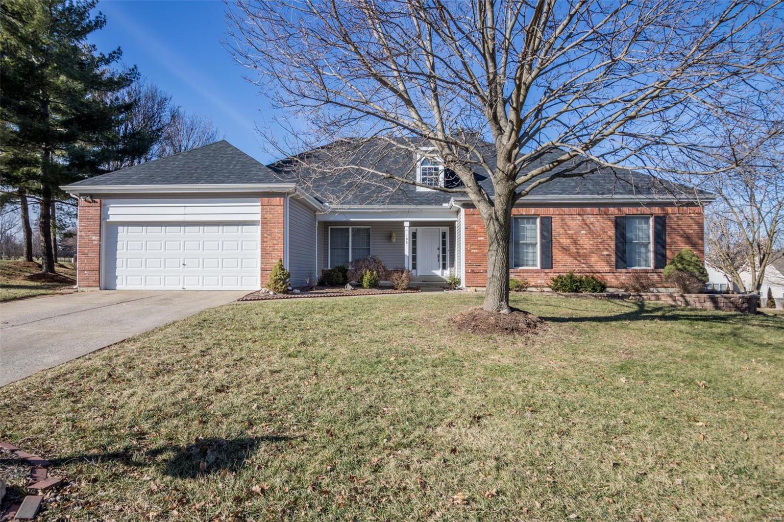 There are so many updates in this well designed ranch floor plan. 9 ft ceilings. Updated kitchen-beautiful cabinets, granite counter tops, upgraded appliances, upscale tile, huge island, organization desk, breakfast area & sun room. Vaulted ceilings, neutral paint, oversized fireplace. PLUS a den/home office or living room. Main level laundry & 1/2  bath. Offers 3 well sized bedrooms on the main level plus 2 sleeping rms in the recently remodeled lower level. Updated vanities & lighting in the bathrooms. The lower level offers a full bath, rec room, family room, bonus area & plenty of storage. Clean home in very good condition. Ready for the new buyers to enjoy the home & wonderful subdivision. Updated vinyl siding, roof, gutters, HVAC and so much more. You will enjoy the short walk to the subdivision pool - great activities set up by the neighborhood PLUS a cabana perfect for a party. This desirable area boosts mature trees, upscale homes, dining, shopping & schools just minutes away.