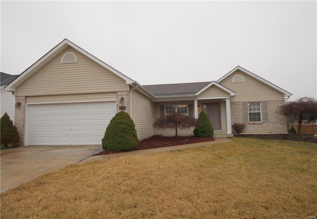 This newer spacious ranch with vaulted ceilings and a wide open floor plan has it all!! From the wood floor entry foyer, formal dining room, vaulted great room, fireplace with gas logs, to the kitchen with plenty of cabinet space and pull out drawers as well as stainless steel range/oven, built-in microwave, & dishwasher. Update kitchen has granite counter top and beautiful back splash.  Sunny breakfast room has a sliding door leading to a large maintenance free deck with a great view. Master bedroom suite has walk-in closet and luxury bathroom with jetted garden tub and separate shower. Split floor plan separated two other bedrooms and a full bath from master bedroom at the other side of house. Main floor laundry and a walkout lower level ready for you to finish. Recent updates including: whole house fresh paint '17. granite counter top '17, architectural grade roof '13,  carpet 2013. tile floor in baths '12, stainless appliances '12, custom kitchen back splash '13, water heater '13.