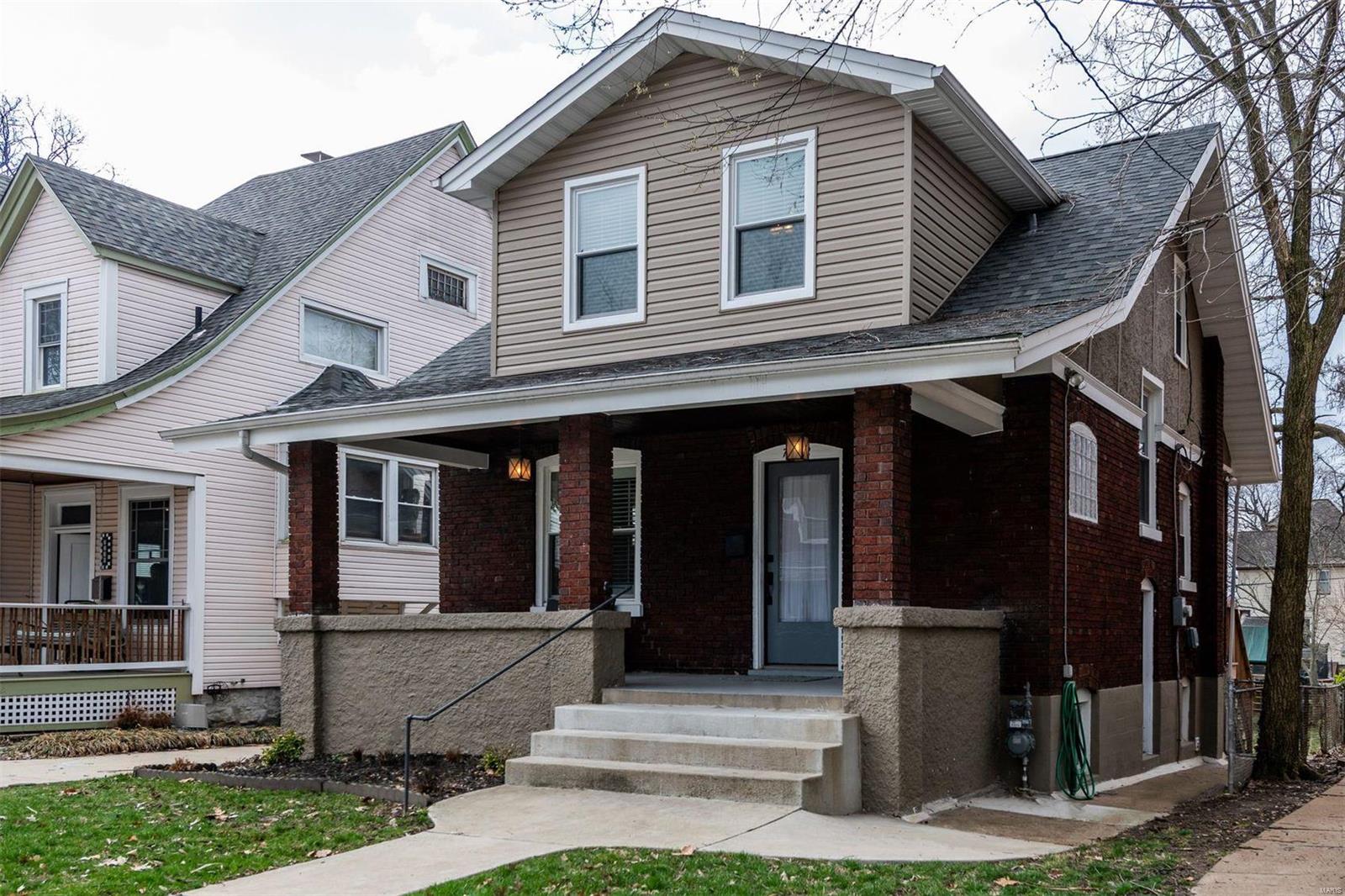 With a walkability score of 80, this updated home has it all. Walk to the grocery store, bank, shops, restaurants, parks, and entertainment or sit on your front porch and watch the day roll by. Venture inside and the large windows with custom plantation shutters flood the home with light. The period millwork in the living room highlights an antique fireplace and built-in bookcases. Just past the living room is the large dining room that opens to the beautifully updated kitchen. The open plan is great for entertaining and the two-story deck provides additional space for guests, and a perfect vantage point to take in Maplewood. Back inside, the stairs next to the powder room are evidence of the home’s 100 year history. At the top, you will find 3 bedrooms, one with a beautiful deck, and an updated bathroom. With newer systems and a newer roof, this maintenance-free home is great for anyone looking for convenience and community.
