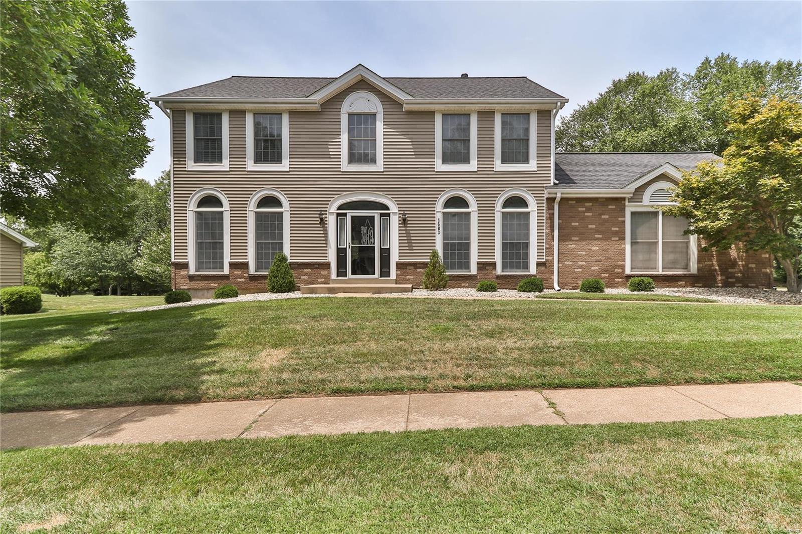 Awesome 2-story with partial brick front in desirable Timber Ridge Estates. Impressive updates include Quartz stone counter tops, stainless appliances, custom cabinetry, updated master bath featuring new vanities and tile floor. Open floor plan, crown molding, newer carpeting and a mudroom complete the package. You will love this home whether gathering in the spacious updated kitchen, relaxing in the warm and inviting familyroom with gas fireplace, entertaining in the separate dining room, or enjoying the space of the living room.Retreat to the vaulted master bedroom suite featuring gorgeous updated master bath & St. Louis Closet Company closets!Partially finished lower level provides a rec room, sleeping space, loads of storage & add'l laundry hookups. Enjoy the wooded views of your private backyard from your maintenance-free composite deck. Newer furnace, hot water heater, roof. In ground sprinkler system. Subdivision Pool, Rockwood School. Additional Rooms: Mud Room