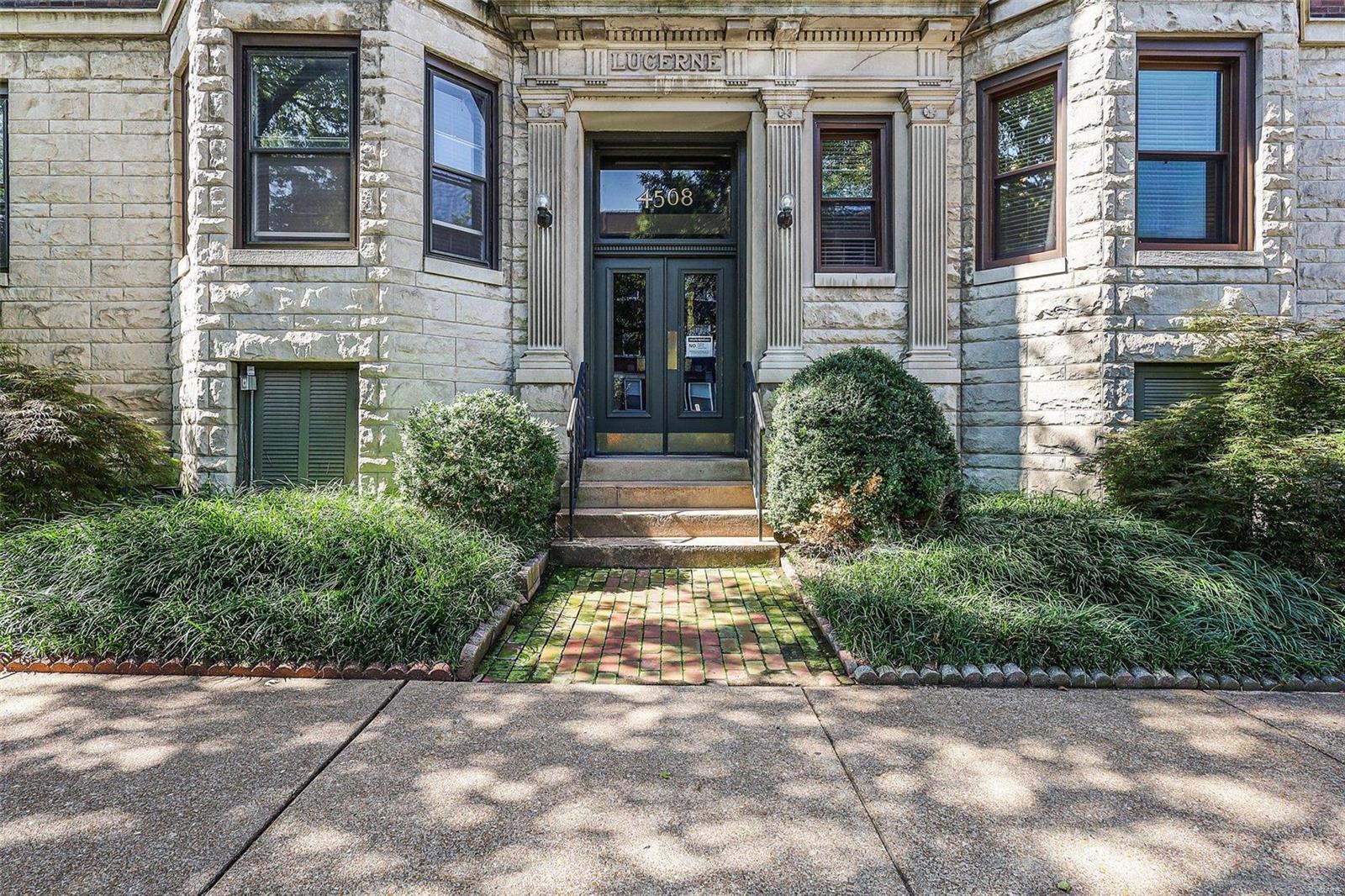 Bright and cozy, well cared for condo in St. Louis' most popular neighborhood! The Lucerne is located slightly east of Euclid and a quick walk or bike ride to many restaurants, bars, shops, hospital complex and Forest Park! 9' ceilings throughout create a spacious environment with a warm feel. Completely updated kitchen includes quartz counter tops, stainless appliances, custom backsplash and gas range. The living room has a wood burning fireplace with historic exposed brick wall. The bedroom has a perfect work-from-home space and still plenty of bedroom with walk in closet. Solid wood interior doors are a recent upgrade. The in-unit laundry makes wash day a breeze (washer and dryer stays). This home also includes an assigned parking space (#35) and private storage area in the basement. Compare this low association fee with others in the CWE. Quiet, professional building. Extremely convenient and desirable location at an affordable price! Listing/designated agent related to the seller. Location: Lower Level