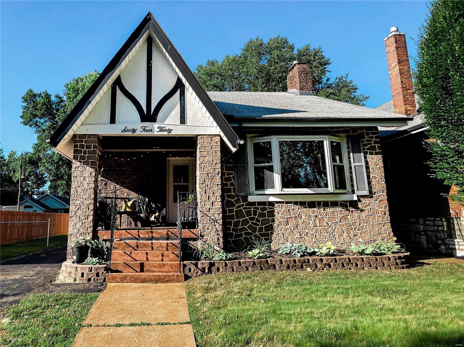Great opportunity to invest in this South City bungalow. There are so many unique features to love from the masonry, huge porch and sun room, and a driveway to a two car garage (rare find in this area!). This 2 bedroom, 1 bath home features a large living room with wood floors, a wood burning fireplace, and beautiful built in cabinets. The basement has plenty of storage space and laundry hookups as well as a game/rec room. New HVAC system installed in 2019. Quick access to highways, close to Tilles park, Lindenwood park, and tons of excellent dining options. Seller is selling home as is.
