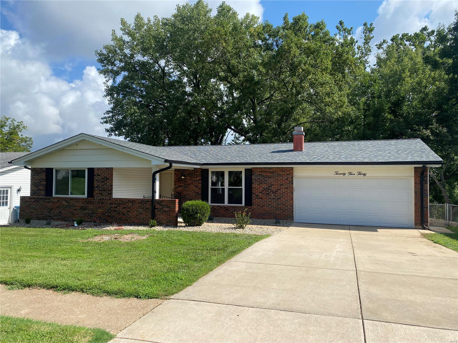 Beautifully updated ranch with 3 bedrooms, 2 full baths, 2 car garage and finished walkout basement in Maryland Heights.  Kitchen has new soft close cabinets, granite countertops and stainless appliances.  Hall bath has new tub, ceramic surround and vanity.  Master bath has new vanity.  Interior is freshly painted.  New LVP flooring in living room, kitchen, dining room, sunroom and lower level.  New carpeting in main level bedrooms.  New furnace, A/C and water heater.  New architectural roof.  New plumbing stack.  New 200 amp electric service.  New ceiling fans, light fixtures, outlets and switches.  Finished lower level has large open rec room and 2 additional rooms that could be used as additional bedrooms.  Enjoy the view and wildlife from the sunroom or large back patio.