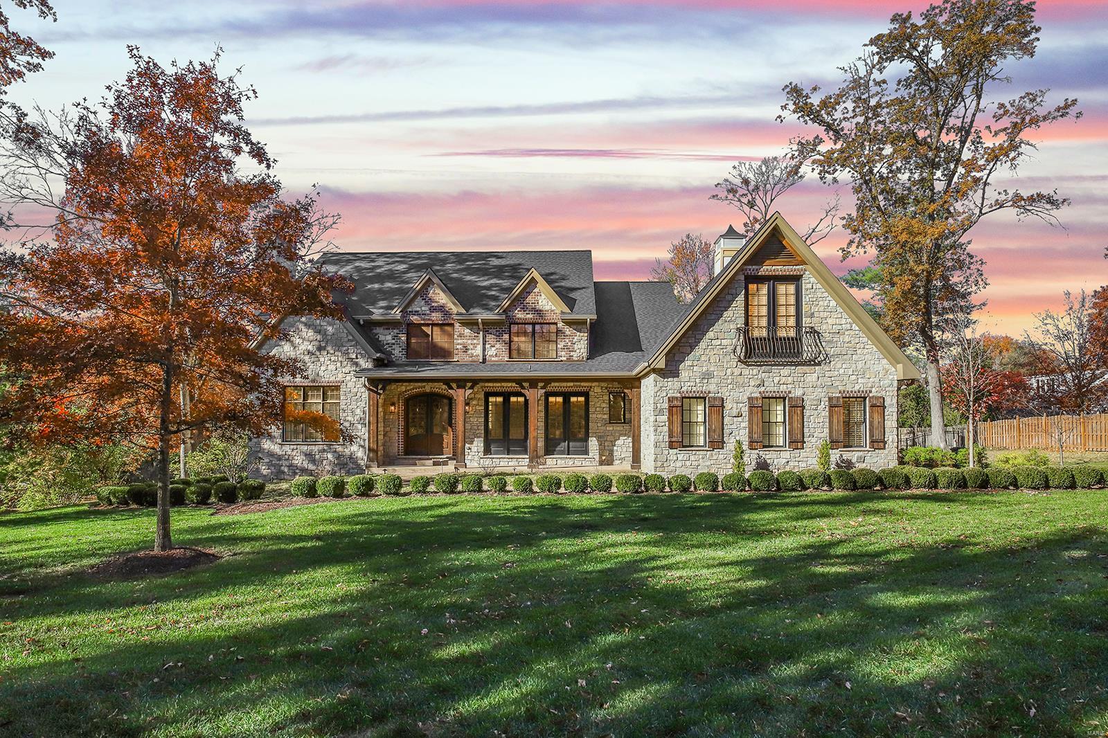 Custom-built 1.5-Sty on a spectacular .69-acre lot, in the heart of Ladue! 5 Beds, 6 Baths (4F/ 2H) & 7000+ sqft of living space, including walkout Lower Level. Open floor plan, designed for today’s living & entertaining! Stunning Great Room with wall of windows & beautiful gas FP. Kitchen with custom Dynasty Cabinetry, beautiful double thick countertops, state of the art appliances, island/breakfast bar, walk-in pantry & Butler’s pantry. Vaulted Hearth Room with a wood burning FP & stone surround. Master Retreat with spa-like Bath, soaking tub, Venetian marble walk-in shower, granite, dual vanities & dual custom walk-in closets. 2nd Floor with loft, 3 spacious Beds, 2 sharing a Jack & Jill Bath/1 en-suite & stackable laundry! Professionally finished LL with large Rec Room, wet bar & multiple seating/game areas, fitness room, 5th Bed & 4th Bath (perfect guest suite). Amazing 3-Seasons Room, in-ground pool, built-in spa, stone FP with pizza oven, built-in grill & step down pergola! Additional Rooms: Mud Room, Sun Room