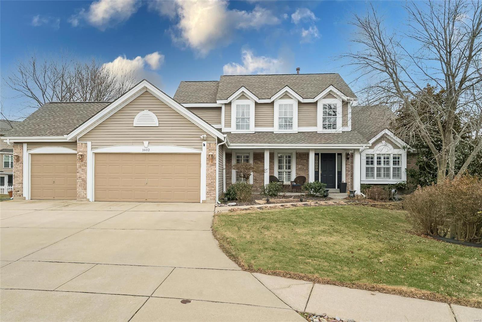This gem is not only in a cul-de-sac and has a 3 CAR GARAGE but sits on a terrific 1/3 acre level FENCED lot!  This gracious and well-cared for home offers a 2-story entry, stunning Teakwood floor on the main, plantation shutters, crown molding, wainscoting and french doors off the entry. The main floor master suite has a cathedral ceiling, super luxury bath with double bowl vanity, jet tub and separate shower plus generous walk-in closet. Upstairs find 3 additional bedrooms each with a walk-in closet.  The great room has vaulted ceiling with skylights, wood-burning fireplace and recessed lighting.  Cherry kitchen cabinets, walk-in pantry, recessed & under cab lighting, center island w/gas range, casual dining & sliding door to deck.  Adjacent main floor laundry is oversized w/sink & cabinets. Finished walk-out lower level with rec room, game area, sleeping room, full bath and generous wet bar.  Zoned HVAC (3 units under 6 yrs old). 200 amp panel. Neighborhood clubhouse, pool, tennis.