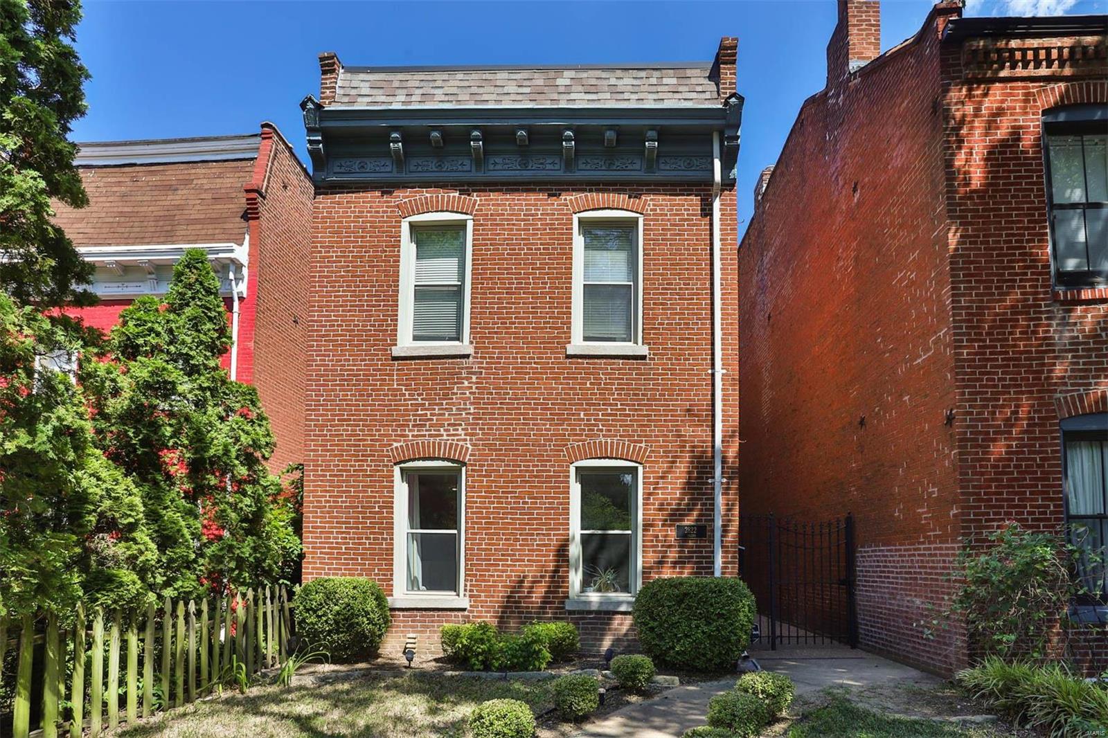 Bubbling with personality, this two-bedroom, two-full bath home is smack dab in vibrant Benton Park!  Walkable to cafe's, antique shops, parks and galleries.  Step inside where the fun begins...who wouldn't want to entertain here?!! From the colorful living room to the POP ART staircase, you will be the talk of the town...Newer kitchen features 42” cabinets, ceramic tile, granite countertops, all black appliances. Separate Dining room, light filled living room with decorative fireplace.  Upstairs to the generous owners suite has a coffered ceiling, updated full bath, and extra-large walk-in DREAM closet. Private deck off the suite, morning coffee? midnight stargazing?  2 car private carport parking w/ garage door.  Stone Patio, fenced in yard= PERFECT BBQ SPOT. Refrigerator, washer and dryer to stay. This home is truly a conversation starter and ready for occupancy.