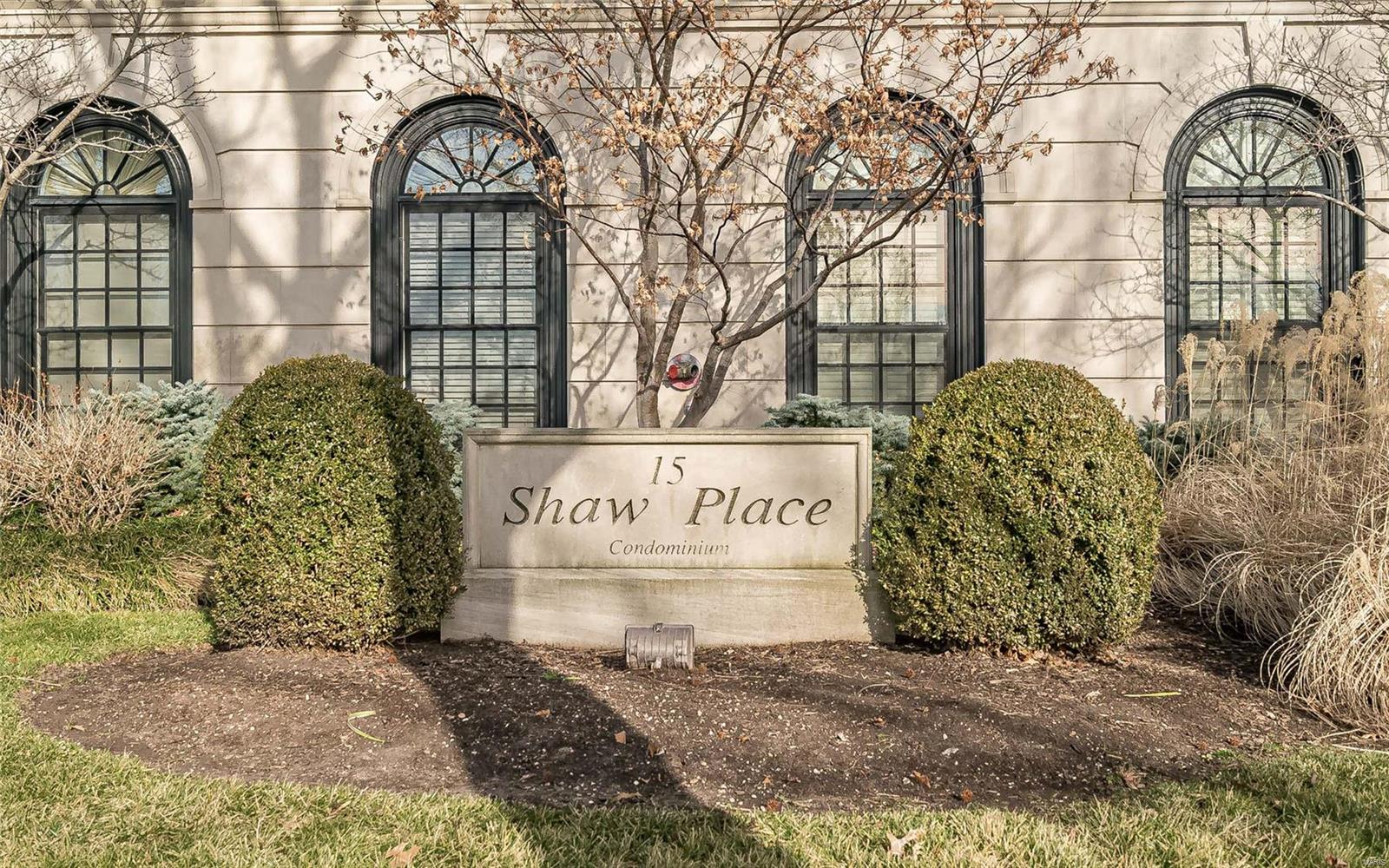 Chic and Sophisticated 2nd Floor unit with 2 bedrooms, 2.5 baths is located in one of the Premier Mid-Rise Buildings in Clayton! Large Entry Foyer (11 x 15) leads to cozy Living Room with new Gas Fireplace, built-ins and French Doors opening to Juliet balcony with view of Shaw Park and Large Dining Room with formal or informal entertaining. Custom New Kitchen with Marc Christain Fine Cabinetry, Top of the Line Appliances (Wolf, Subzero & Bosch) with Danby Marble thick Tops, Slate Floors and French Doors out to Fabulous Private Terrace (17 x 9) Large Master Suite boasts outstanding Bath and walk-in Closet. Second Bedroom Guest Suite with own Bath. High Ceilings, Beautiful millwork, Power Room, Laundry Room, Hardwood Floors, New Carpet in bedrooms, 2 Car Parking and 2 Storage closets in Garage, Elevator to all floors, Walk To Downtown Clayton Restaurants, Shops and Shaw Park! Location: Interior Unit