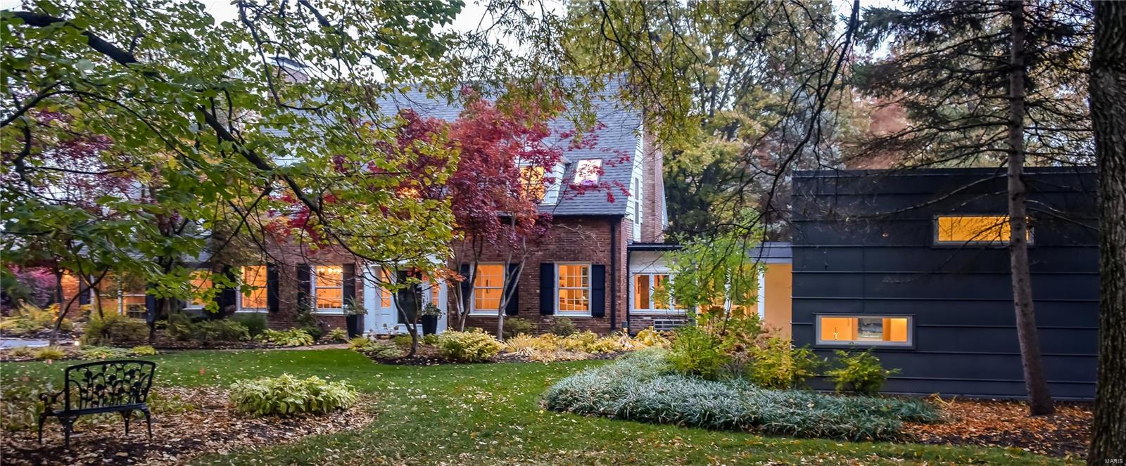 NEW PRICE! Sophisticated style with a blend of traditional & contemporary on highly desirable Lay Rd. Tastefully renovated & expanded with a master bedroom suite by the current owners. Beautiful 1.7 acre lot with POOL & TENNIS COURT are just a few of the many special features. Spacious entry. Elegant living & dining rm.  Arched entries, classic millwork. Den/sunroom with walls of windows & fireplace. Upscale chefs kitchen, breakfast bar, planning desk, hearth room w/fireplace, built in bookshelves. Spacious mudroom area. Zoned systems. The master suite is a dream, with wall of windows looking out to the yard, custom dressing room and luxurious master bath with soaking tub,walk-in floor to ceiling frosted glass shower.  2nd level with 4 bedrooms, 3 baths & 2 extra cedar closets. Addition Has ZINC siding. Laundry room on each level. Lower level w/family room (theater) gas fireplace.  Professionally landscaped,  Ladue Schools.. Close to Clayton, highways, parks & airport. Additional Rooms: Mud Room