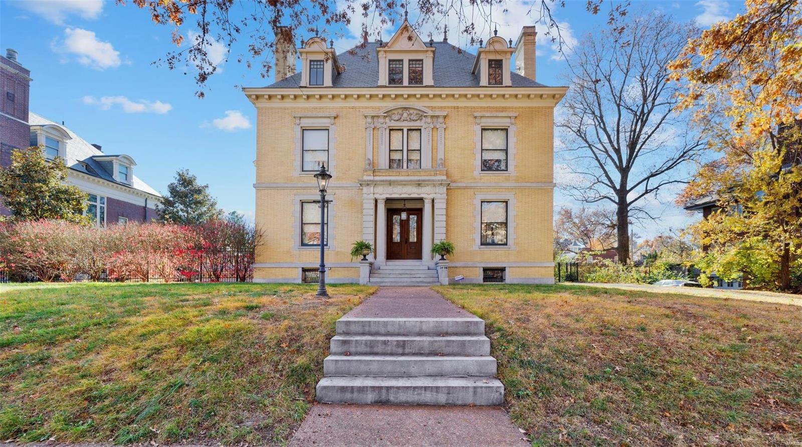 Built in 1900, this 3-story home has been lovingly renovated by the owners to maintain the historic quality of the house. Priceless features include mahogany & quarter sawn oak millwork including wainscoting, built-ins, staircases & hardwoods throughout; terrazzo floors, stained glass windows & antique fixtures. The main floor welcomes you w/a central foyer, library w/gas fireplace, parlor, and expansive dining room w/ gorgeous built-in cabinetry. The chef's kitchen and butler’s pantry feature custom cabinetry, granite countertops and center island w/ custom built-in butcher block table. Upstairs includes master bedroom & bath, w/ 4 addl bedrooms, 2 full baths, a sitting room, office & large media room. Additionally: partially finished basement w/rec room, wine cellar, 1/2 bath & workshop. New 2-story composite deck overlooks limestone patio & inground pool. Historic 1-car garage, attached 1911. Slate roof, new in 2014. See supplements for features & addl info. Pool heater sold as is. Additional Rooms: Wine Cellar