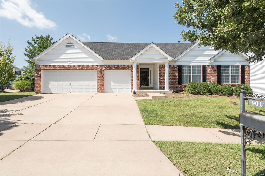 Spacious atrium ranch offers 3BR/2BTH w/ lots of extras! NEW carpet throughout main floor along w/ newer roof & dishwasher. You will find hardwood flooring in the entry foyer leading to vaulted Dining room & Great room lit by a wall of windows & gas fireplace. Center island kitchen & breakfast room is a winning design w/ skylights, white custom cabinets, double oven, smooth cook top & planning desk. Adjoining hearth room w/ French doors leading to large deck. The main floor master suite offers 5 window bay, huge walk-in closet & vaulted bath w/ soaking tub & double bowl vanity. Two additional & over-sized bedrooms on main level w/ walk-in closets. Main floor laundry. The walk-out & unfinished lower level offers endless possibilities. Home also features security & sprinkler system plus 3 car garage. Situated on a corner lot w/ over 2400sf & conveniently located to everything, this is a perfect place for any family! Can close fast!