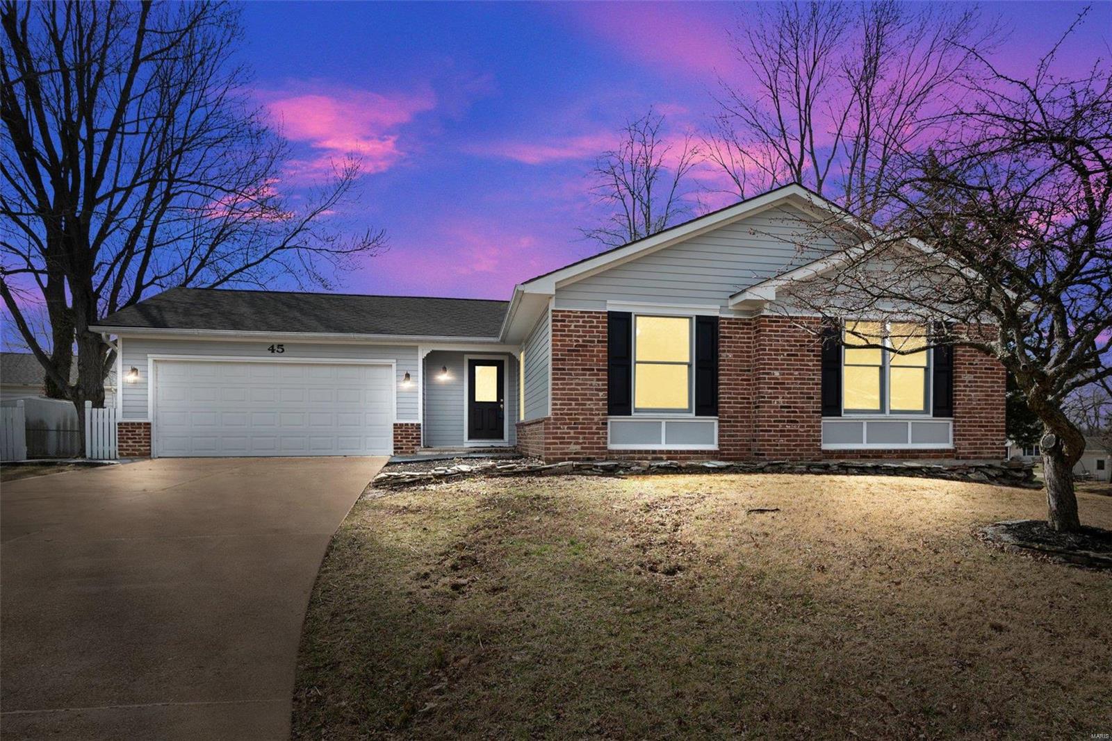 Tastefully renovated ranch is waiting for you to call home. This home is tucked away on a cul-de-sac in the heart of St. Peters. It is conveniently located to parks, schools, shopping, restaurants & entertainment. The wood burning fireplace is the focal point of the living room. The kitchen is NEW! Shaker style cabinets, granite tops with plenty of prep space, stainless steel appliances & built-in pantry. Breakfast room off kitchen leads to patio. Luxury vinyl plank flooring on main & lower levels & carpet in the bedrooms. The finished lower level will provide a great area for entertaining family & friends. Lower level bath with walk-in shower is a great addition to the home. Backyard is partially fenced-in and has a large patio. This home is ready and waiting for you!