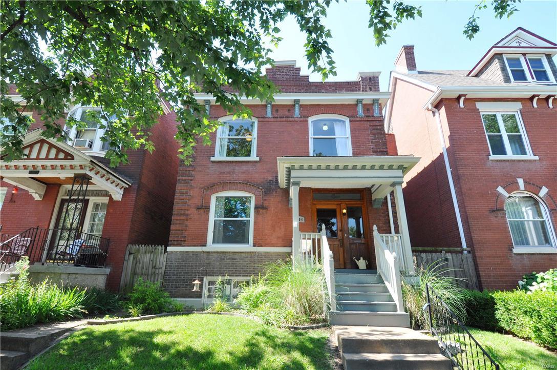 Est: 1907: Historic Renovation in Tower Grove Heights. Walk under the Covered Front Porch and Step inside this 3 bed/ 2.5 bath home to Discover an Entry Foyer w/ Stunning Hardwoods, & Gorgeous Natural Millwork. Open the side Pocket Door to find an Inviting Living Room with Fireplace & Oversized Window before venturing into the Dining Room w/ Additional Mantle. The Adjoining Open Space Kitchen boasts a Breakfast Bar Island, Stainless Appliances, Modern Marble Countertops, Plenty of Cabinetry, & a Rear Multi-Purpose Room. Walk past the 1/2 Bath & take the Original Wood Staircase past the Stunning Stained Glass Windows to find a Spacious rear Master Suite w/ Walk-in Closet & Private Sun Room before checking out the 2 Additional Bedrooms & 2nd Full Bath. Rear Deck, Fenced-yard, & 2-car Garage complete this Move-in ready Property. Roof, HVAC, & Appliances: All just 3 years old! Don’t wait to make this your new home. Additional Rooms: Sun Room