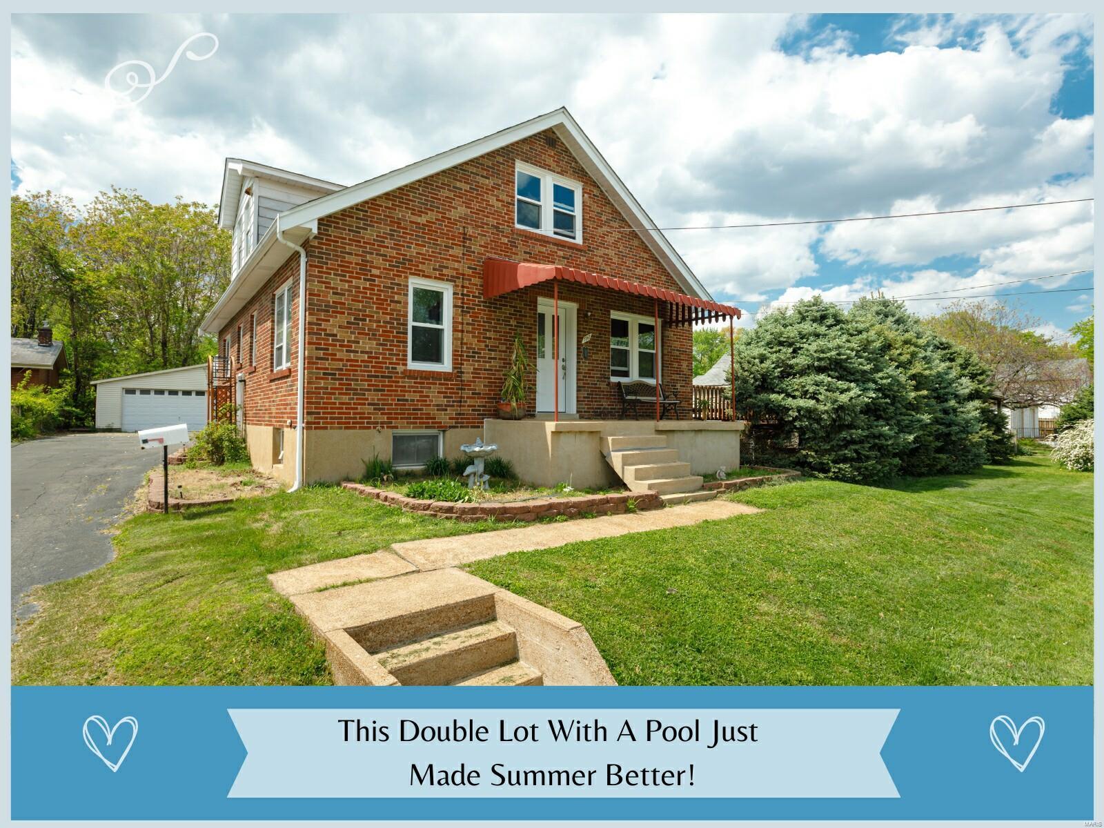 Looking for the perfect place to call home? Look no further than this charming brick home sitting on over .3 acres! Featuring a pool surrounded by a huge deck, & a 2 car detached garage, this home has everything you need to enjoy the best of both indoor & outdoor living. Step inside & experience the warmth & charm of this home, where the living room features unique built-in shelving &  hardwood floors. The kitchen is a gem, w/an ample dining space perfect for entertaining & gathering w/ friends & family. Upstairs, the primary bedroom boasts an en suite bathroom & a possible private sitting room or additional 4th bedroom, offering plenty of space for relaxation & privacy. Downstairs, the spacious area offers endless possibilities. Whether you're looking to create the ultimate entertainment space or a cozy spot for family movie nights, this room has everything you need to make it your own. So why wait? See for yourself why this home is the perfect place to enjoy everything life offers!