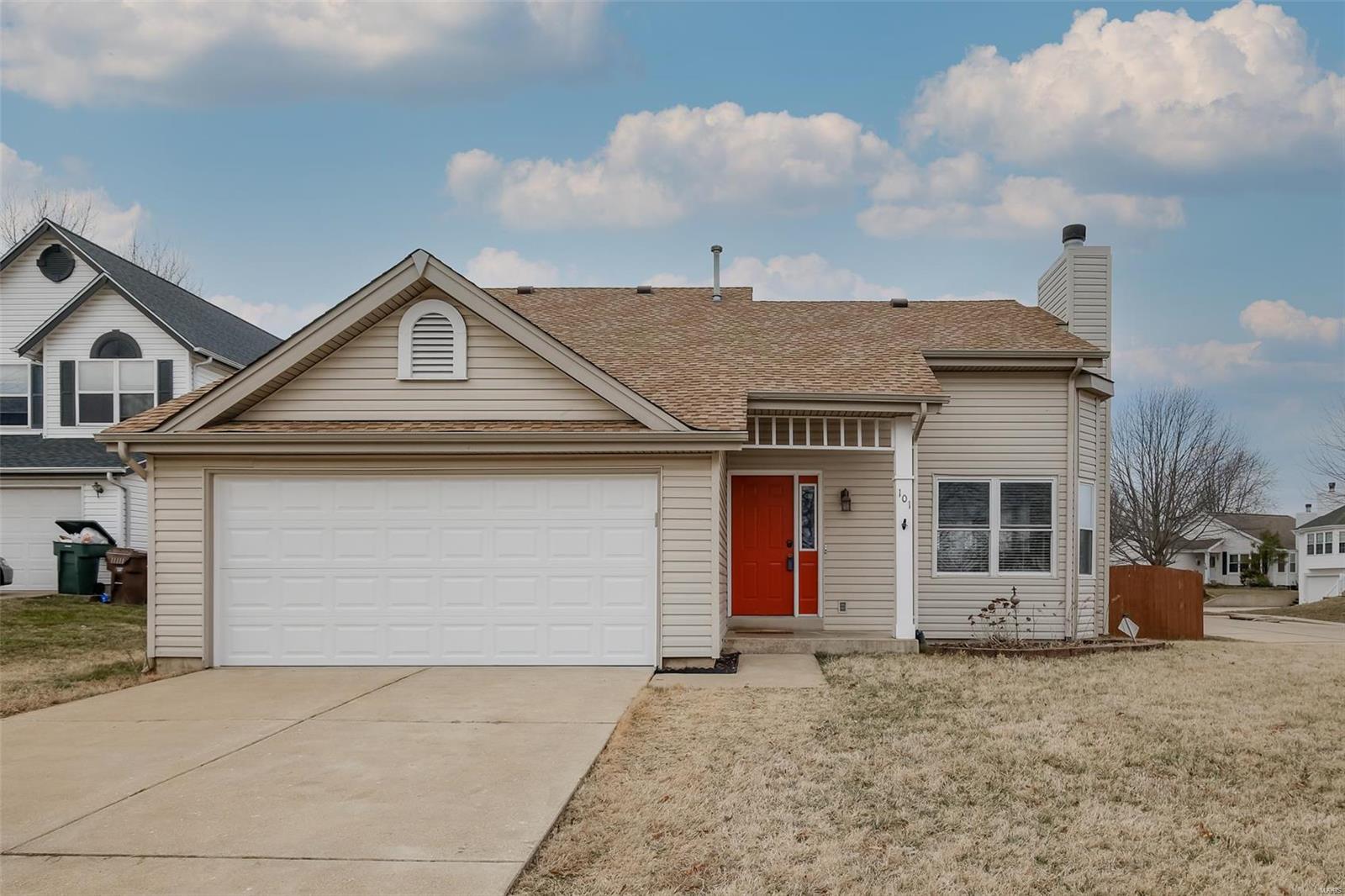LOCATION! LOCATION! LOCATION! Welcome home to this darling 1.5 story in the heart of Cottleville! This home boasts 3 bedrooms and 2 full baths.  Some of the many updates/features include: new garage door (2021), newer HVAC system (2019), updated kitchen, replacement windows, gas fireplace with marble surround, bay windows, hardwood flooring, 6' wood privacy fence, deck and patio.  The lower level is partially finished with a "sleeping area" with a walk-in closet.  Conveniently located only a golf cart ride away from Downtown Cottleville's restaurants, shops, parades and nightlife. This home has been lovingly maintained and it shows! Make your appointment today as this is sure to go fast!