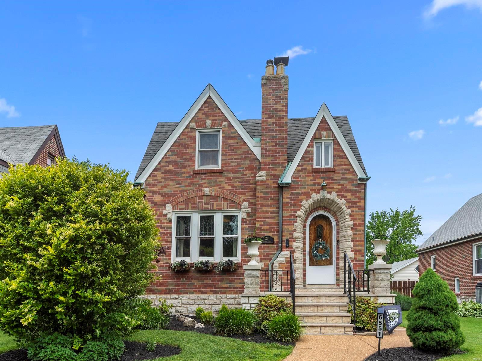 So much to love about 6551 Pernod! Walkable to Lindenwood Park and great restaurants, this home has terrific curb appeal PLUS an updated kitchen with solid surface countertops, tile backsplash and stainless appliances.  Adjacent is a sweet sunroom that spans the back of the house. Hardwood flooring, charming stained-glass windows and a terrific 'retro' bath all add special detail to the great living spaces and 2 bedrooms on the first floor. The large, second floor primary bedroom is unique and includes a window seat plus built-ins and a large closet bordered by ‘bonus space’ - think home office or great spot for your Peloton! An updated bath with dual sinks and a 4th bedroom complete the 2nd floor. Add to this a great yard with a lovely stone patio that is private, shaded plus
 a 2-car garage and this home is pretty much the 'total package'!  Don't miss it! Additional Rooms: Sun Room