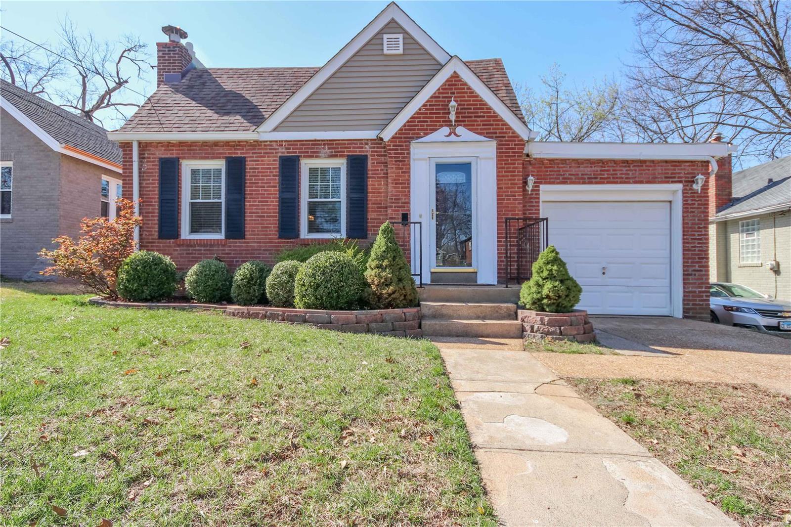 You're going to fall in love with this beautiful brick home! The entry foyer will let you take in the gleaming refinished hardwood floors, sunsoaked living room, and decorative fireplace (also perfectly refinished) Good sized separate dining room leads to an Awesome Kitchen with plenty of granite countertops, nice cabinets, pantry, appliances that were new in 2015 (including a gas stove) Master bedroom is amazing with full-sized sitting room that can be anything you desire home office, craft, workout or sunroom (Shelving in office can stay). The 2nd bedroom features a nice walk in closet. In between there is a cute updated bathroom. Beautifully painted throughout, updated light fixtures, newer furnace (2017) and a/c 2020. Full basement with newer footing drain and sump pump with lifetime warranty (2015) and moisture barrier in the basement stairwell (2017) 1 car garage, Gorgeous yard that has been re-landscaped, and has a fantastic brick patio overlooking the spacious fenced backyard
