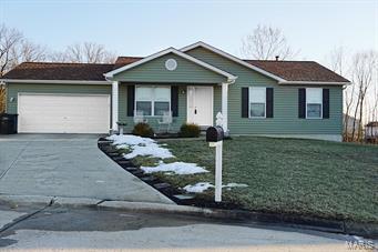 Priced to sell won't last long!  Beautiful ranch in the Cuivre Valley subdivision! This home has had many updates since the owner moved in including a new architectural roof, new siding, new gutters, fascia and window wrapping replaced in 2015! This home features an open floor plan and is one of the original homes in the neighborhood that has a different floor plan than many of the other homes.  Unfinished basement but it is a walkout and has a bath rough in, giving you the potential to create another bedroom and bathroom. Great home for the price and I would not expect this to last long!