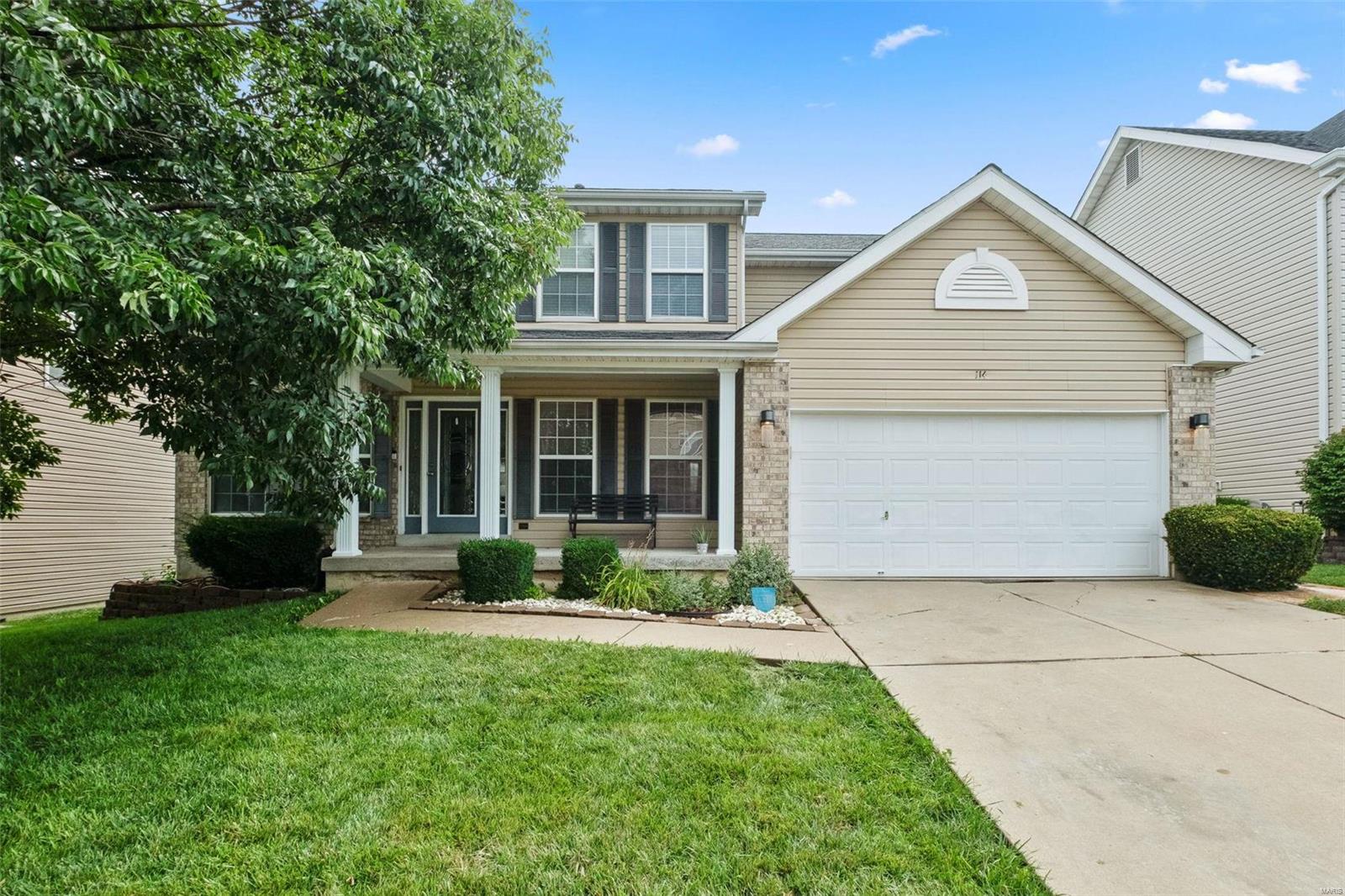 Showings begin 8/1/2024, requires 2 hour showing notice, no exceptions! This beautiful 2 story home is ready for new owners. Solid Hardwood flooring throughout much of the main level with neutral paint and natural oak cabinets. This house offers so much opportunity to make it your own! All appliances stay, including kitchen refrigerator and washer/dryer. The main level flows openly between the great room graced with a gas fireplace and the heart of the home, its kitchen.  Outside you will find a generously sized backyard with plenty of patio space for summer cookouts, playground set to stay for buyer. Upstairs all 4 bedrooms are very nicely sized, the master is a showstopper! Massive room with seating area, large ensuite bathroom with separate tub/shower, double sinks, and a huge walk in closet.