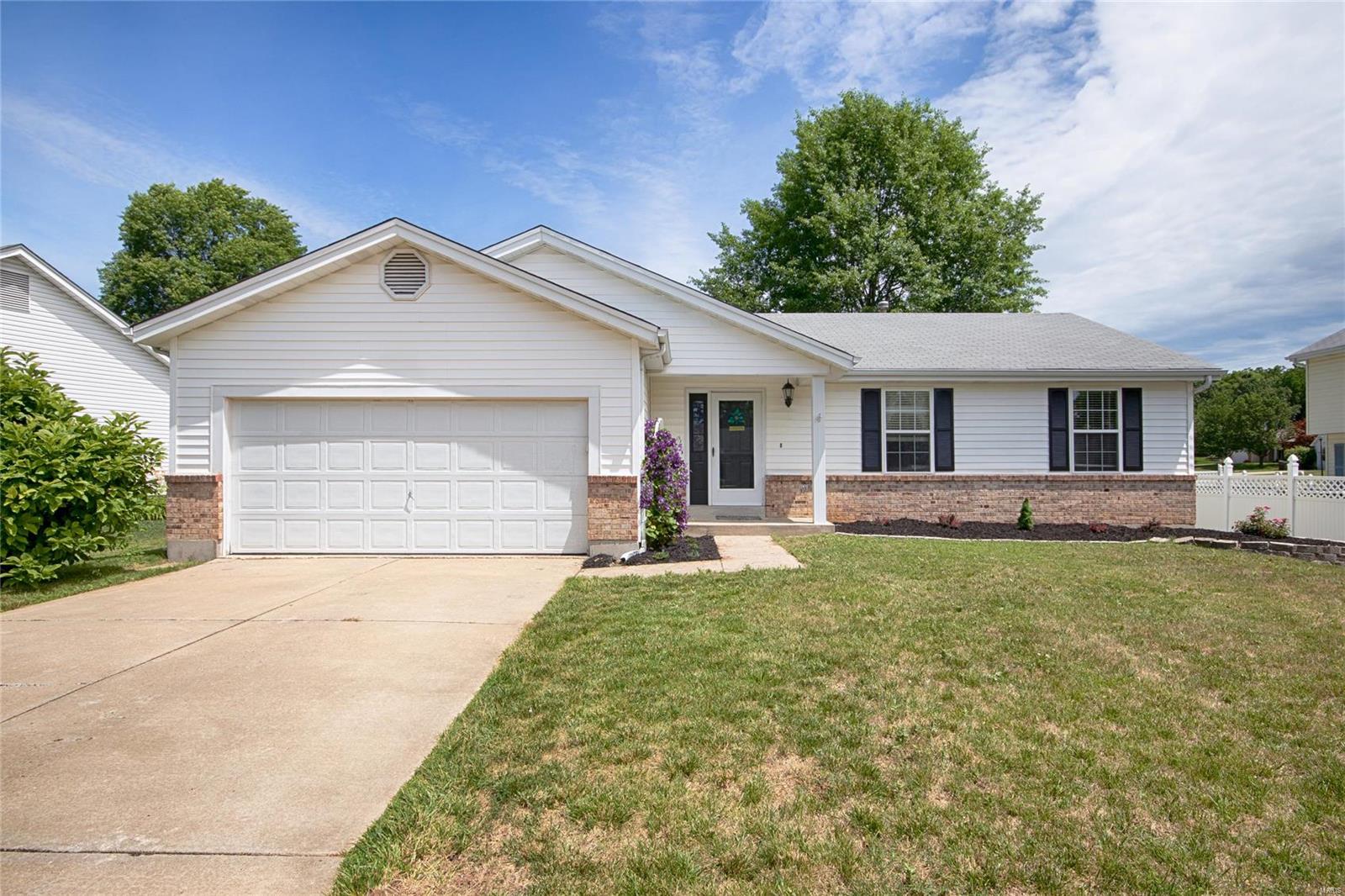 Thought you missed the spring market? No need to worry. Get settled in before the fall activities begin again. This vaulted 3 bedroom, 2 ½ bedroom ranch is move in ready. Great room with woodburning fireplace is spacious and open to the kitchen and breakfast room. Kitchen renovated May 2018 with new cabinetry, counters and stainless appliances. New carpet throughout (May 2018). Main floor laundry. 6 panel doors. Open staircase to professionally finished lower level with huge rec room.  Perfect spot to entertain guest with a wet bar, powder room and additional space to use as an office or game room. Oversized 2 car garage with storage/work area.  Fully fenced yard. Need it soon?  Closing as early as middle of July.