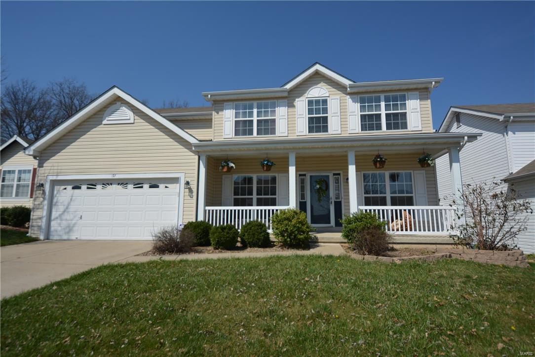 Beautiful, MOVE-IN-READY 4BR 4BTH 2sty that is ready for you to call it home. Exterior boasts great curb appeal w/newer roof, lush landscaping, covered porch & 2 car garage. Stunning interior offers an open floor plan w/9' ceilings & fresh modern paint tones throughout. Walk in the entry foyer w/gleaming HW floors, you'll see the living rm & elegant dining rm. Spacious family rm features a gas FP. You’ll love the kitchen w/custom cabinetry, granite countertops, tile backsplash, center island w/bkft bar, work station, pantry, bkft rm w/bay window & door to patio looking out to the lvl backyard perfect for outdoor entertaining & enjoyment. Powder rm & laundry on the main. Upper lvl features the huge master suite w/walk-in closet & luxurious BTH w/dual sink vanity, soaking tub & sept shower. 3 add'l BR & full BTH on upper lvl. The finished LL offers 2 rec rooms & 1/2 BTH bringing your total livable space to 3100+SF! Subdivision pool and playground. Easy access to highways & great schools.