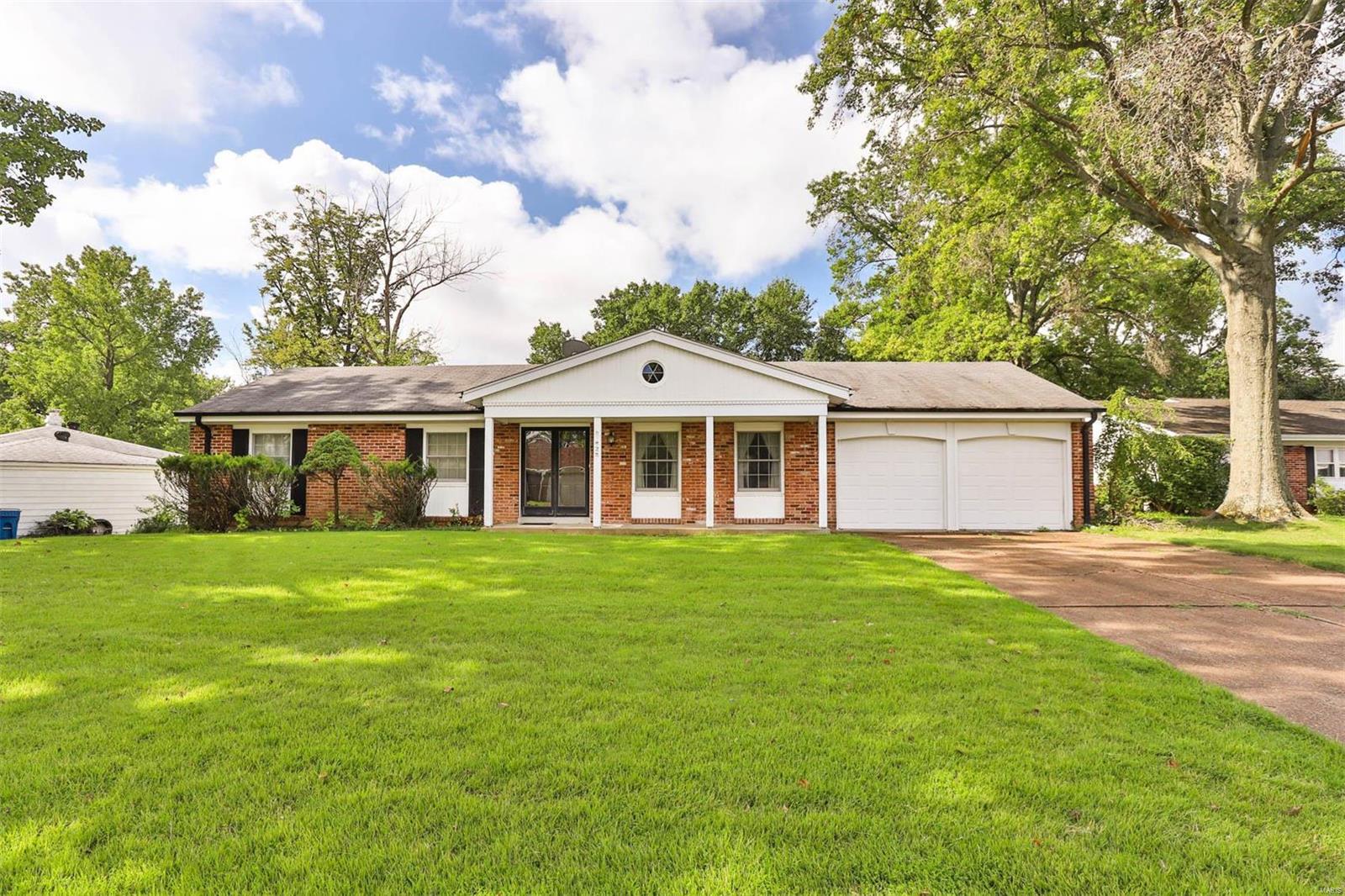 Welcome to a charming Bellerive Estates Ranch-style home, featuring 4-beds, 2-baths and nestled on a serene cul-de-sac street that's waiting to become yours! As you step inside, you'll be greeted by the warmth of gleaming hardwood floors that grace most of the main level. The oversized living & dining rooms make entertaining a breeze. The heart of this home is the kitchen with newer appliances, and an open design, that seamlessly connects with the expanded family room. Downstairs, a partially finished lower level adds space with its Rec Room, Game Room (ping pong anyone?) + a Dry Bar area adding even more entertaining space! The outdoor living of this beauty offers so many opportunities with its flat and lush yard. This home features AAA-rated Parkway Schools, and excellent access to commuter routes.  This home has been lovingly cared for by the same family for decades--and is now looking for a new owner to write its next chapter! Make your appointment today before it's too late.