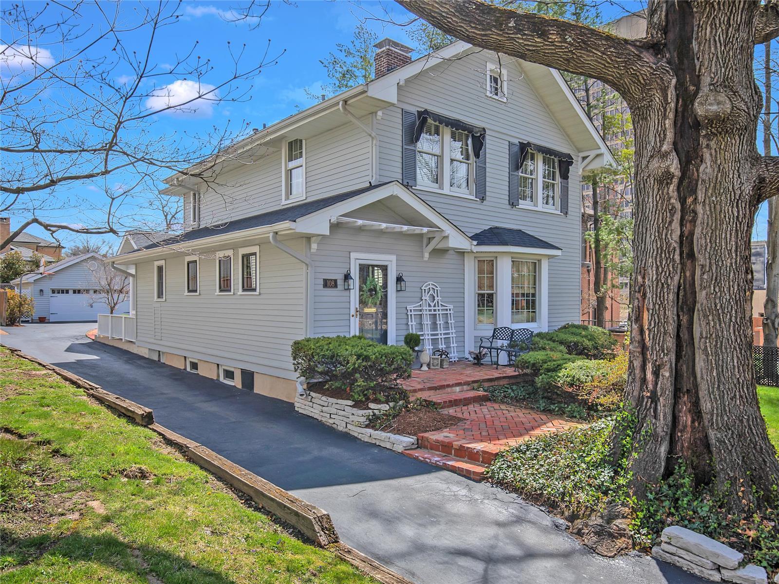 Stylish Old Town Clayton home benefits from original 1920's design and construction along with the additions and substantial improvements throughout the home. Gracious entry opens to light-filled living room leading through French doors to a handsome, generously sized dining room and the family room beyond. Family room has multiple built-in bookcases, fireplace, box beamed ceiling, walk in bay and access to the deck. The family room opens to the kitchen with custom cabinetry and Sub Zero, Bosch and Viking appliances. Generously sized den off primary bedroom doubles as sitting room and office. Renovated primary all marble bathroom with custom cabinetry, Kohler fixtures and frameless shower enclosure. Walk to some of the area's best restaurants, unique shops, to Forest Park, Shaw Park and 2 blocks to Taylor Park's playground for the kiddos. The location offers an additional perk for those working in Clayton who want an easy lifestyle. Old Town is the best Clayton has to offer!!