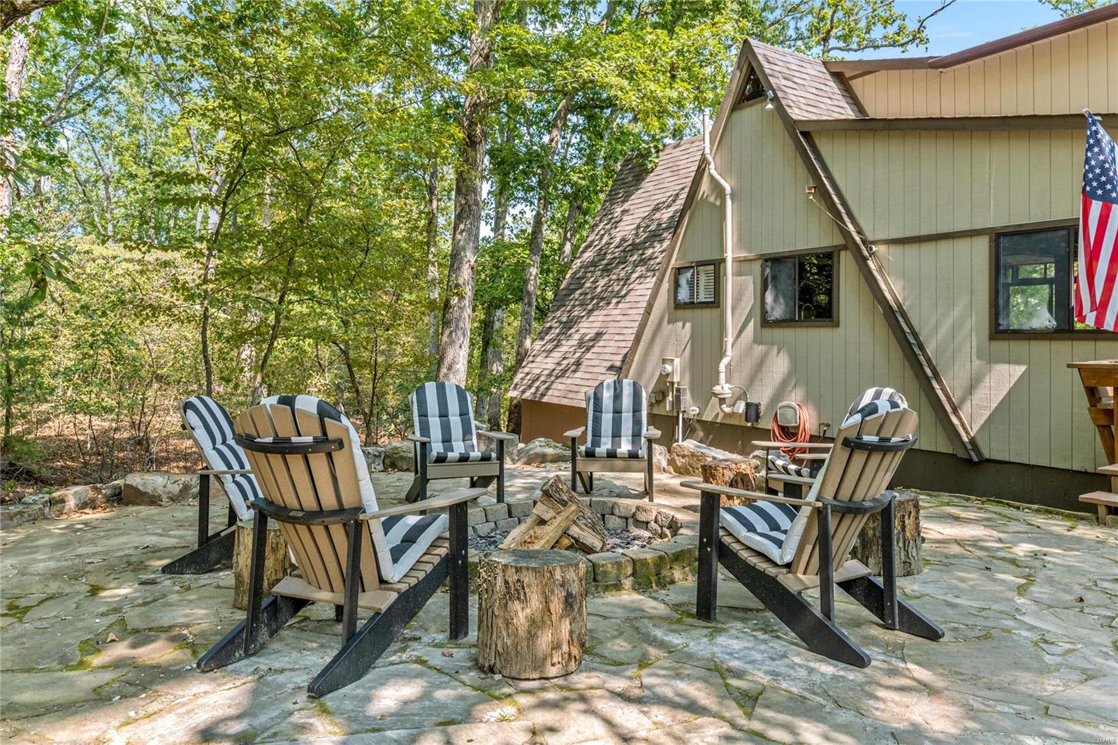 Discover an iconic A-frame chalet at Innsbrook, located near the Aspen Center, several Lake Aspen beaches, the golf course & more. This beautiful waterfront retreat boasts stunning landscaping & stonework & has been completely renovated recently, featuring a finished walk-out lower level, a brand-new open kitchen w/wine cooler and grand island; dining room & all-new baths. With 3 bedrooms + private sleeping area w/ensuite & large bunk/rec room in LL, this stunning chalet is designed for large groups to gather and enjoy. You'll love the convenience of the laundry & storage rooms, plus 2 charming firepits both at the chalet entrance & waterside. Plenty of parking & privacy; this chalet can be rented if the buyer desires. There’s so much to love about this property that's designed to "wow" and is move-in ready! While not included in the list price, some or all furnishings & housewares are available with a competitive offer to make for a turn-key opportunity.