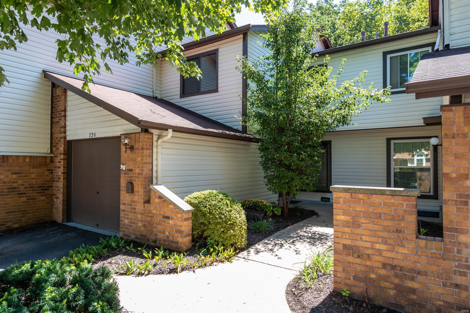 BACK ON MARKET. No fault of seller. Passed STL Cty, Radon, Sewer & Spire Inspections. Live in style in this gorgeous, newly renovated townhouse, nestled in the desirable Treetop Condominiums subdivision. This 3 bed, 2.5 bath villa has just had a fantastic makeover. Enjoy brand-new carpeting upstairs in all three bedrooms and newly updated baths and master bathroom suite. The kitchen features numerous updates including, new kitchen cabinets, granite counter tops and back splash. Skylight over the staircase leading to the second floor brings in tons of natural light. The family room features plenty of space to entertain and handsome vinyl plank flooring, resilient to wear and pets. The partially finished lower level has a rec-room and bar. Out back, the view from the deck presents a backdrop of trees and common area to create a private space. Attached one car garage and parking on the street. Subdivision includes a swimming pool, club house and more. HOA includes water, trash, and sewer. Location: Suburban