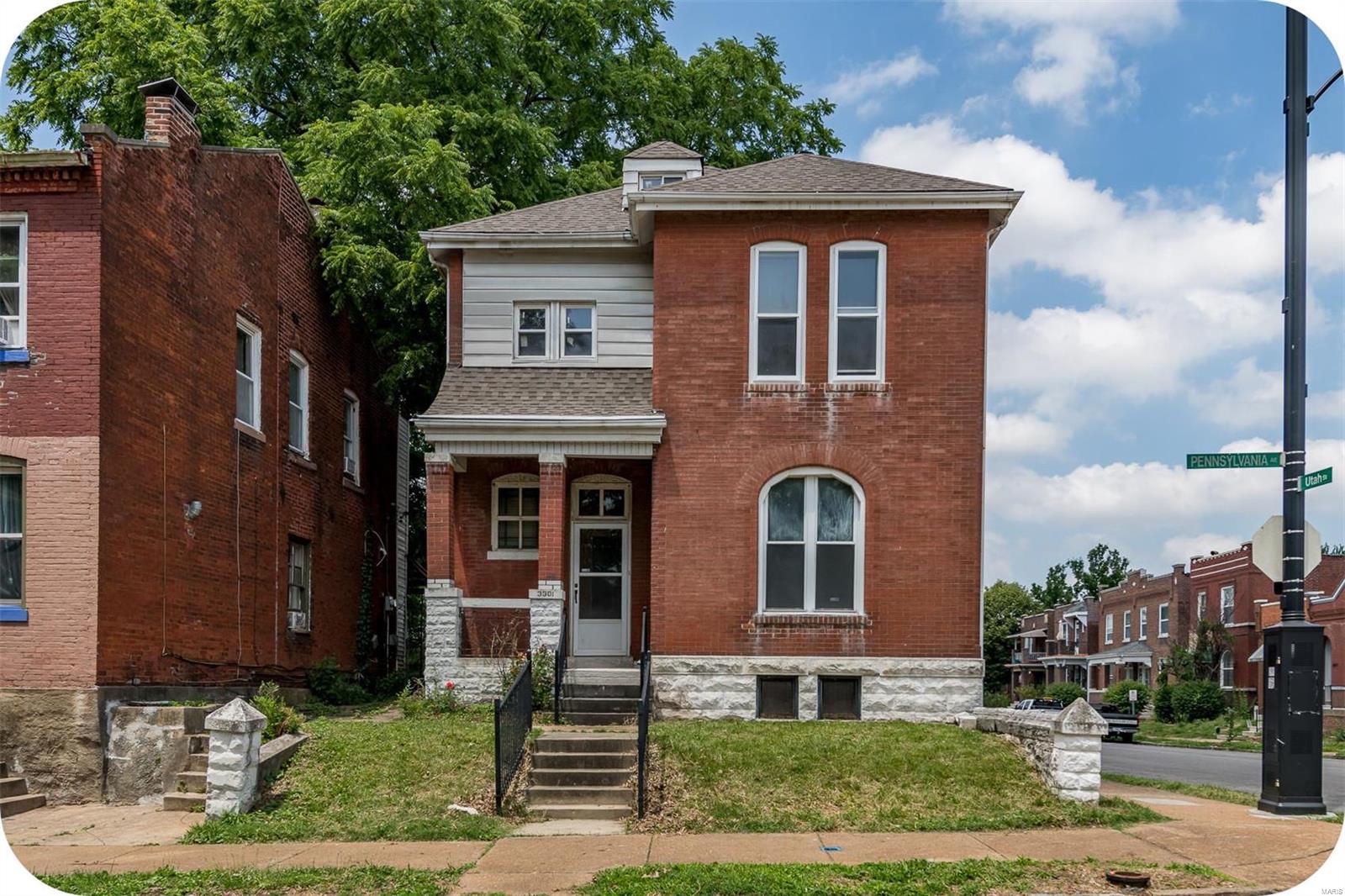 Looking for a summer rehab project? This Benton Park West 2-family is ready for a full renovation. Keep it as an income generating rental properly or convert the space into a 3 bed/2 bath single family home where you can see values reach $300k. Some historical details remain including 2 original fireplaces, pocket doors, trim & moulding. Roof replaced in 2017. 3-bay brick garage. Solid investment opportunity located just a few blocks from bustling Cherokee St. where you'll enjoy an eclectic mix of small business owners, restaurants, shopping, and entertainment.