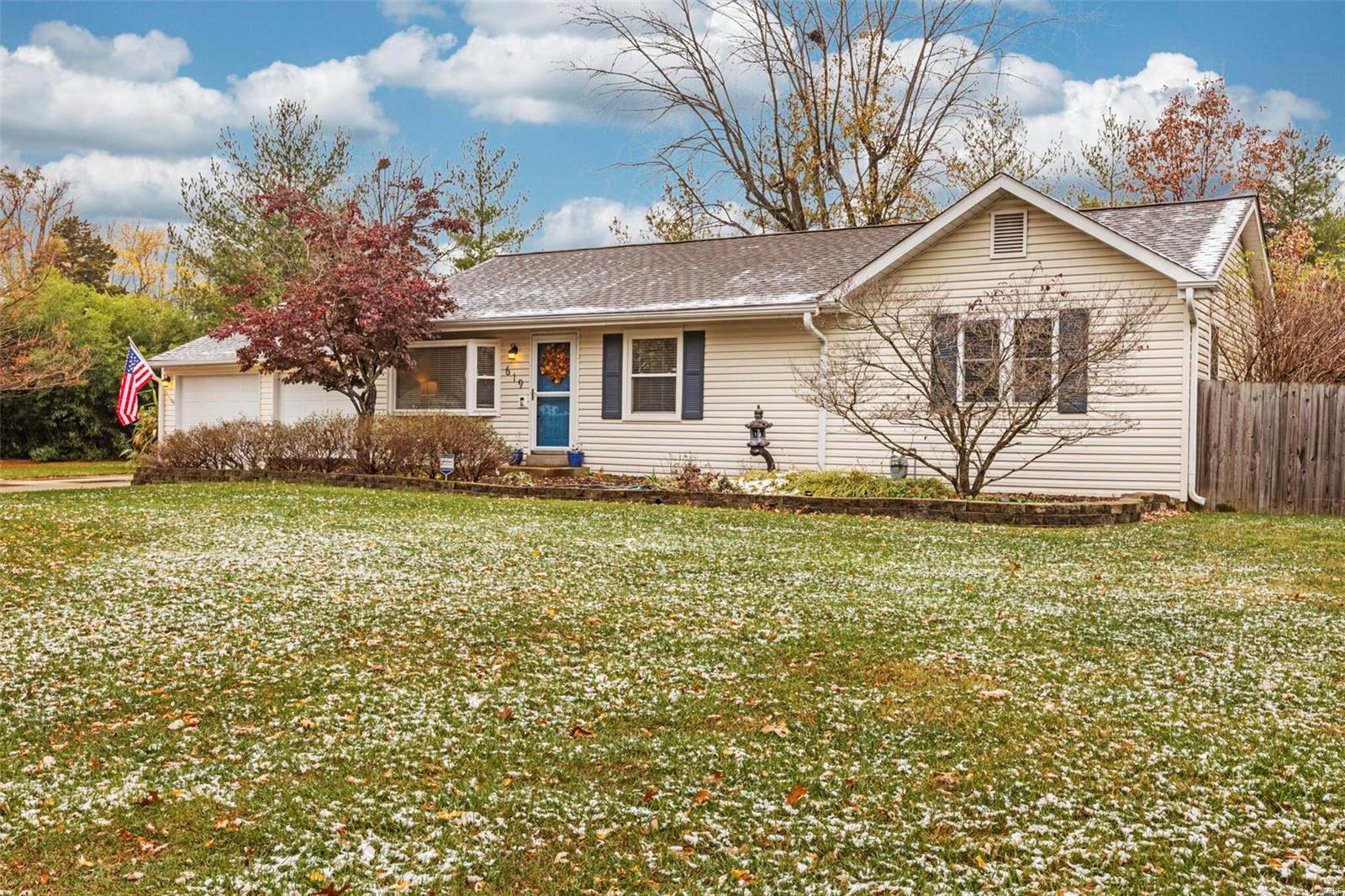 Beautiful ranch home in Rockwood SD sitting on .49 acre of land with oversized 2 car garage! Welcome to this bright, sun lit open floor plan with 2,100 sqft of living space and fresh paint throughout. Kitchen is updated with bright white cabinets, rustic stone backsplash and center island large enough to fit the whole family! Primary suite complete with shower and walk in closet with custom wood organizer. Two more bedrooms and full bath round out the main floor. Stunning finished basement has so much potential with luxury vinyl plank flooring, recessed lights, neutral paint, bonus sleeping area and 1/2 bath. Back door leads out to large deck and one of the best features of this property-the private, vast, flat backyard with fruit trees, raised boxed garden beds and equipment shed-perfect for an outdoor oasis! Situated in a wonderful, established neighborhood close to shopping and dining while far enough away from the chaos and noise. Make this home yours just in time for the holidays!
