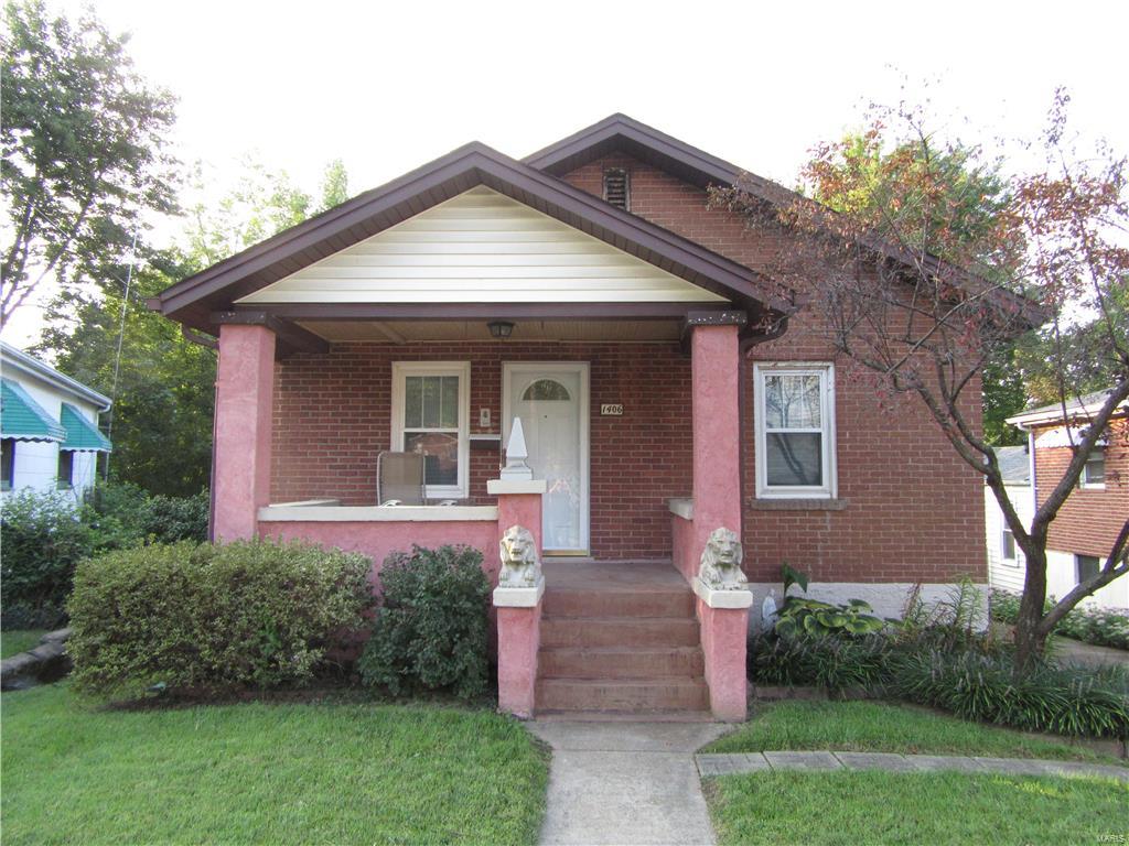 This all brick home is newly remodeled with lots of upgrades. All new carpet, windows, central vacuum system, all rooms have ceiling fans & are freshly painted.  Enter into a lovely LR & DR with stained glass windows & circle stairs to the basement. The kitchen comes w dishwasher, gas range, refrig, garb disp, new granite cntr tops, under cabinet lighting & an abundance of custom oak cabinets for storage.  Off the kitchen is a back bonus room (sitting room/office). Extra lg BR w/ new mirrored closet drs and 2nd BR with ceiling high closet doors. Bathroom has new everything including glass block windows. Head down the spiral staircase to foyer that leads you to a workout room (could be BR), a ½ bath, a large utility room, a workshop w/ connected storage room, and the rec/bar area w/ a wet bar. All basement windows are glass block and most rooms are carpeted.  The backyard is fenced, landscaped and has an additional utility shed.  The photos tell the story but come see it for yourself.
