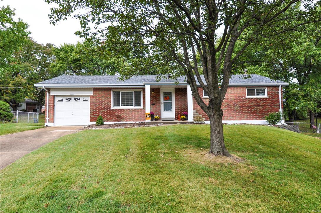 Est. 1960 -Charming 3 bedroom/1.5 bath brick ranch! You are going to fall in love with the hardwood floors through the main floor; great light from the vinyl replacement windows. Let's talk about the eat-in kitchen: updated w/ newer cabinets, ample counter tops & appliances (all can stay). There is also a pantry for even more storage. The living room & dining room are open - perfect for entertaining. The master bedroom even has an updated 1/2 bath. The back yard is big! There is a patio out back and tons & tons of yard. Perfect for dogs, kids or a washer tournament with friends. The basement is an open book just waiting for your finishing touches. Let's talk high ticket items - newer roof, newer appliances, newer hvac  system (including ac in 2015). This home offers move-in ready & piece of mind. Location is fantastic! Close access to Clydesdale Park & Grant's Trail. Walking to Grant's Farm is a treat. Grocery store, gym, pharmacy, good restaurants are only five minutes away.