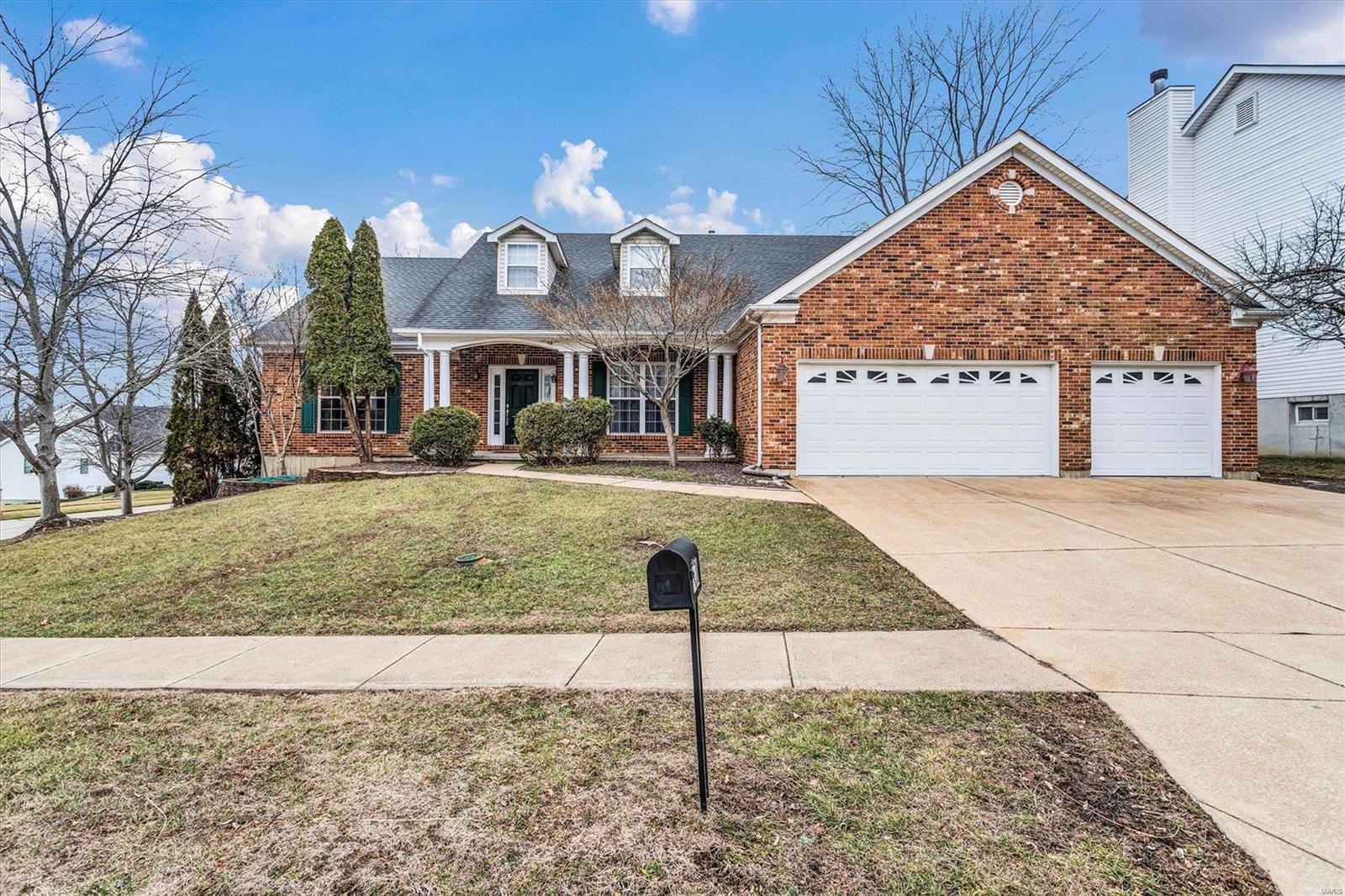 Custom built great room ranch home in Lindbergh Schools. Hardwood floors, recessed lighting, spacious and open split bedroom floor plan, gas fireplace, built in bookcases, vaulted ceilings and formal dining room. The kitchen has double ovens, hardwood floors, granite counters, center island, planning desk, large pantry, breakfast bar and breakfast room. The master is enormous with 2 walk in closets and and ensuite bath featuring 2 vanities, separate tub and shower and private commode. There are 2 additional bedrooms a full and half bath and a main floor laundry room at the other end of the house. French doors lead to the oversized deck and fenced level backyard. Almost 4000sqft of living space which includes the finished, walk out lower level. This one owner home has been lovingly cared for and is in need of a few cosmetic updates. 3 car garage, cul de sac street, tons of potential here! Close to Gravois Bluffs, Hwys 30, 141 and 270. This is a must see inside to appreciate.