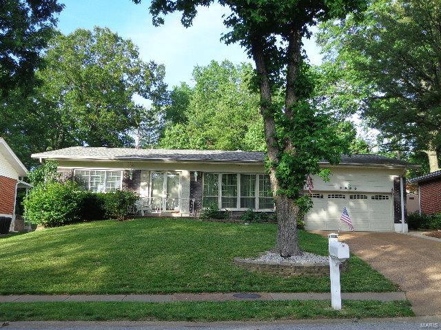 Welcome home to 9200 Cherry Brook! Lovely 3 bedrm, 2 bath home in Crestwood & Lindbergh School District. Living & dining rm combination w/large picture window & beautiful wood flrs. Open & airy kitchen w/granite countertops, custom cabinets, island & all appliances will stay. Kitchen opens to family rm w/gas fireplace & slider to patio & backyard. All bedrooms w/exposed wood flrs.  Large master suite w/master bath, main flr laundry, & two separate closets w/organizers. Master bath w/ shower & adult height vanity w/double sinks. Updated hall bath w/tub/shower combination. Huge, partially finished basement w/storage area.  Yard is landscaped, fenced & includes a shed. Two car garage. Updates - whole house freshly painted-May 2017, water heater-2014, furnace/ac-2014. Walk to Whitecliff Park and Grant's Farm and Grant's Trail. Home Protection Plan included! This one is a must see!