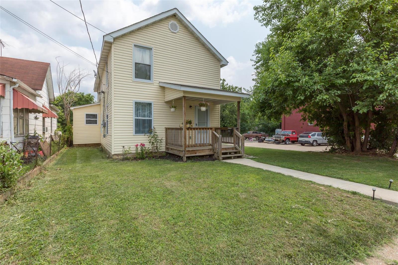 This adorable home is now available for showing.  This 3 bedroom/2 full bath home is located in the heart of DeSoto.  You will love the cute covered porch when you walk up to the home and the minute you walk through the door you will feel right at home.  Each room in the home is very spacious.  Kitchen has lots of cabinets and main floor laundry.  Separate dining area is also a plus with bonus area which could be used for an office for those that work at home.  The 3 bedrooms upstairs also have a very spacious bathroom.  The deck out back is perfect for bar b queuing and family get togethers.  Large backyard offers plenty of space for activities.  Call for an appointment today this one will not last long.
