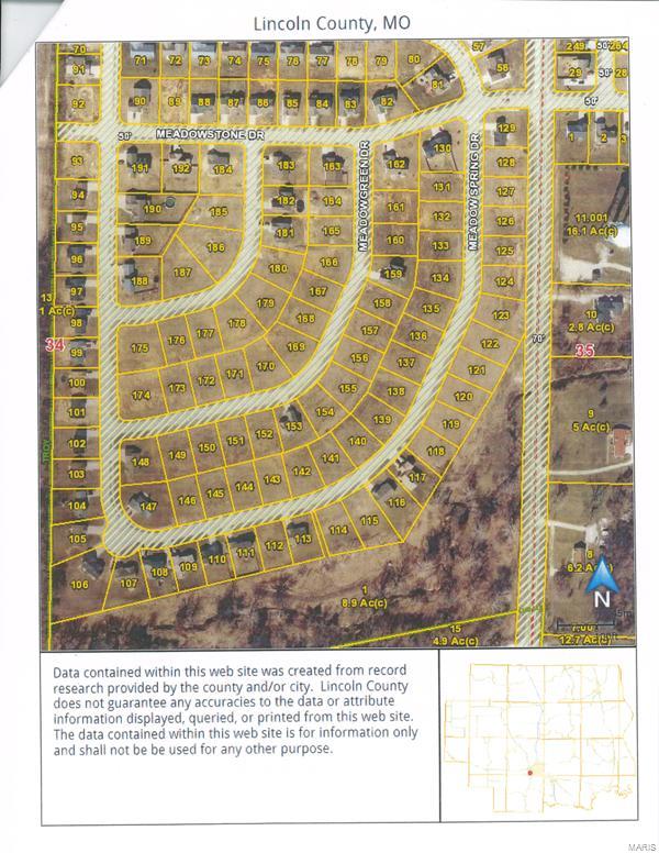 Welcome to Meadowridge!  This development features city water & sewer, natural gas and easy access. Deeded restrictions of minimum sq. ft of 1293 and the front of home must have decorative stone or brick. Additional Rooms: In Platted Subdv.