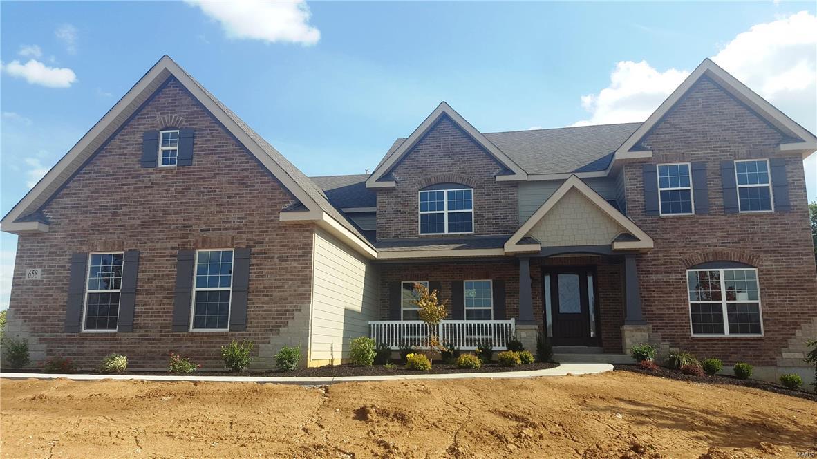 Beautiful and Stately 1.5 story New Home on a awesome homesite in the highly desired Brighton Heights community. This fantastic central location gives you easy access to 270, 100 and Hwy 40. Home features:  Very open floor plan with a huge Gourmet kitchen w/ custom cabinets, large center Island,  2-story Great Rm, Expansive main floor laundry, 24 x 24 game rm w/ balcony, 3 car side-entry garage. Spacious 1st floor Luxury Master Bathroom suite. 4 Bedroom 3.5 bath, jack & Jill bath plus much more!  9Ft Ceilings on the First Floor, Gas Fireplace in Great Room. This exclusive enclave features only 19 homesites, many on private cul-de-sacs with large, expansive lots up to ½ acre. All homes come standard with a three car garage and some of the finest interior appointments. Photo images and virtual tour are of former Ellington model home by McBride & Son Homes. Optional or different features may be shown. Consult with on-site sales for a list of included features.