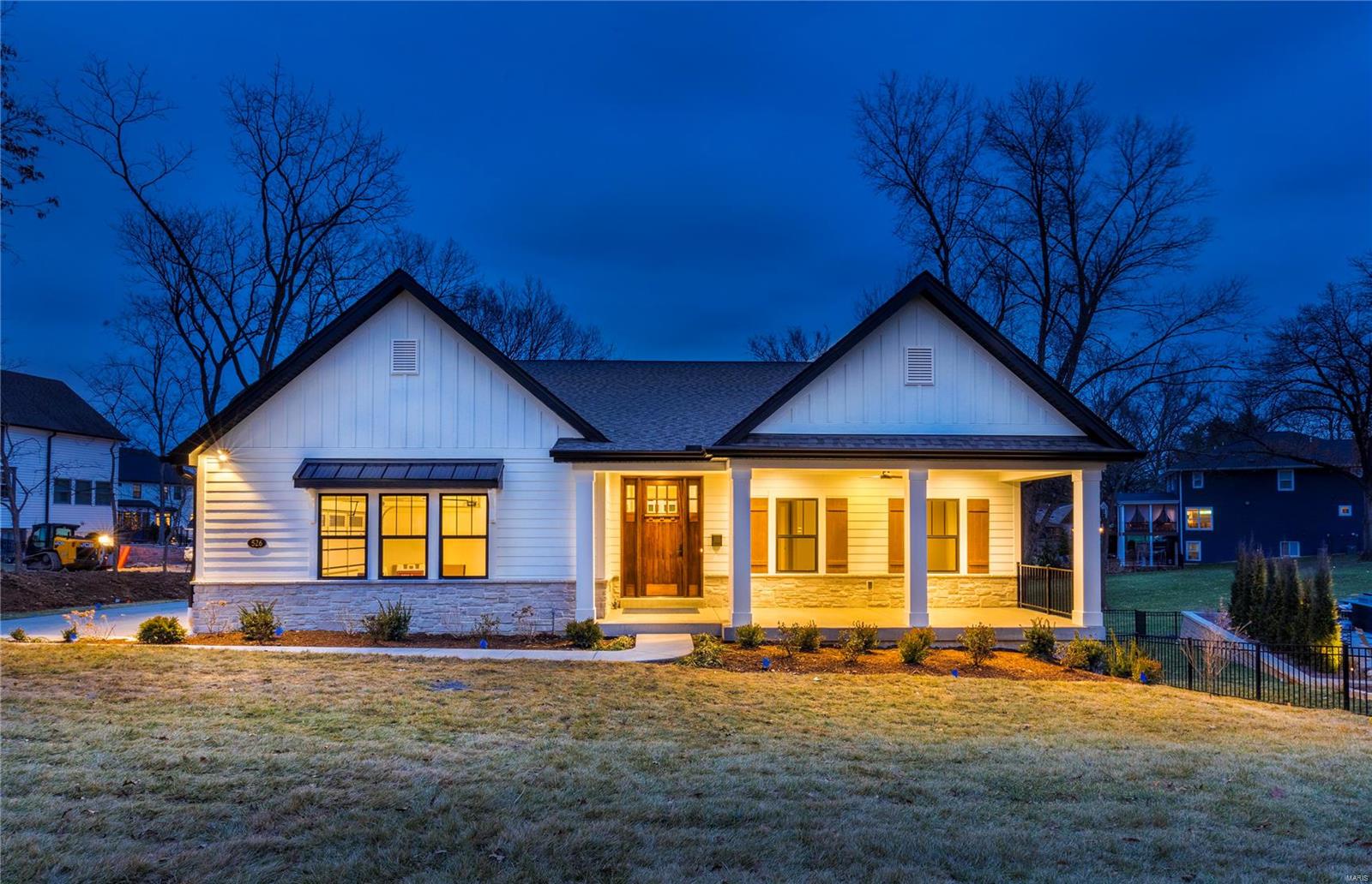 There is absolutely nothing on the market like this luxurious new construction ranch-style home built by Pentrex Development. From the inviting front porch, to the covered patio on the walk-out lower level, every detail has been well considered and implemented. The grand hall welcomes each guest, drawing them to the main living area where walls of on-trend black windows allow sunlight to drench the home with warmth. Entertaining couldn't be easier with stunning custom cabinetry, double oven, walk-in ingredient pantry, and generously sized island open to both Dining and Great Rooms. The main floor wet-bar provides space for quick refreshments, or invite guests to the lower level where there is more room for mixing and mingling. Walk-out to the covered patio that overlooks the huge private backyard, backing to trees. With five bedrooms, an office, two entertaining areas inside, and three outside, there is room for absolutely everyone, and you can walk to downtown Webster Groves! Additional Rooms: Mud Room
