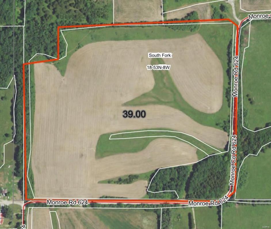 Monroe County HIGHLY TILLABLE/RECREATIONAL Property 32+ (FSA) acres tillable of the full 39 Surveyed acres of Mexico, Leonard and Keswick soils.  NCCPI 64.9. 
Here is the perfect 1031 Exchange property! 
Current planting in soybeans with tenant in place. Additional to the income, the Landowner has used quality deer management for at least 5 years. Turkey population is also consistent due to the plentiful food. Located due south of the best hunting tract in Monroe County. Neighboring farms are also wooded. Great investment & Great spot for hunting to add to your lake getaway ownership. Situated outside of Santa Fe in Mark Twain Lake Country.