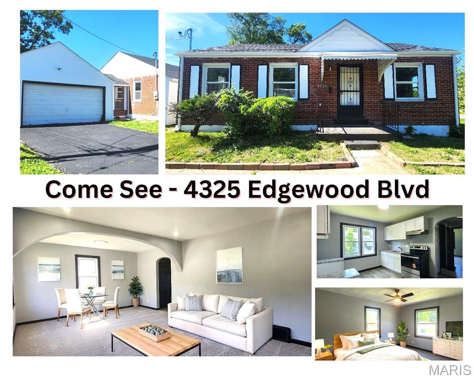 Curb appealing brick home w/oversized 2 car garage on a level lot. Home has wow-factor w/arched doorways & lots of new finishes including dark baseboard & 6 panel doors, new carpet, luxury vinyl plank & fresh paint. Remodeled kitchen w/luxury vinyl plank floors, granite counters, gleaming white cabinets, smooth-top stove, range hood, deep sink & new faucet & disposal. Updated hall bath that is sparkling fresh & clean. The bedrooms boast ceiling fans. This all electric house has new furnace & water heater, most windows have been replaced plus the roof is only 2 years old. There is an enclosed breezeway between the home that could be a sunroom & oversized 24x20 two car garage. Home has a full basement for storage & possible expansion. You will appreciate the lush level green yard for some outside enjoyment.  Come see this great home today!