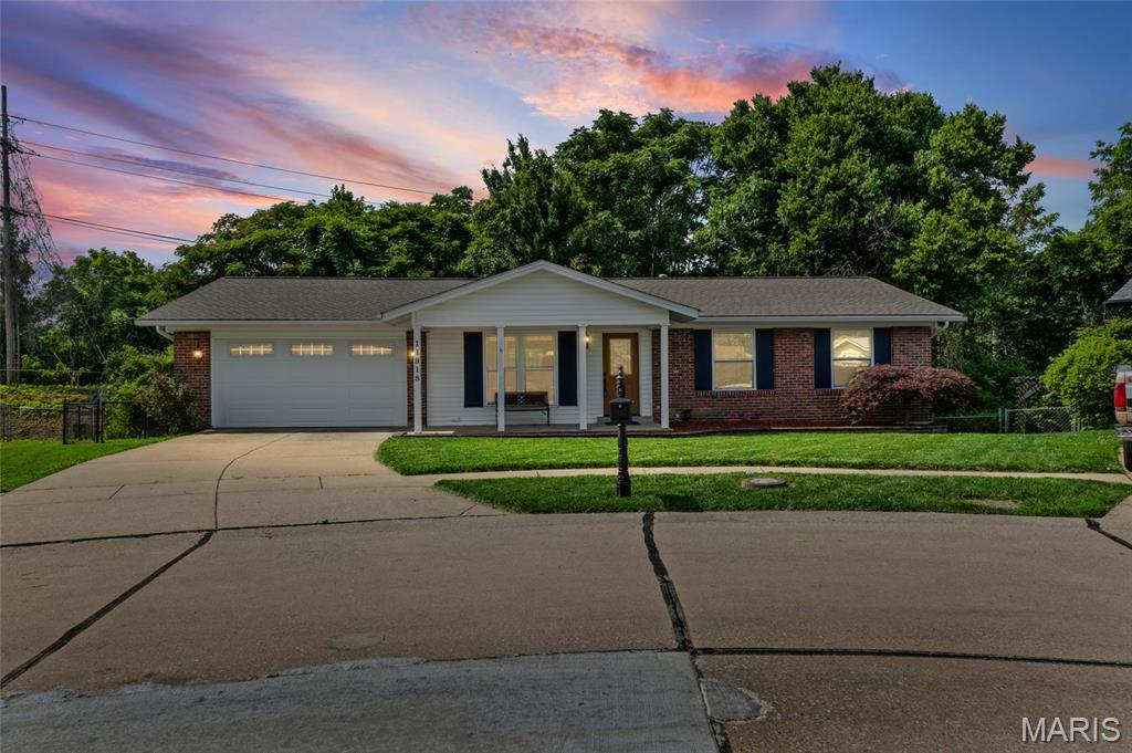Welcome home to this beautifully maintained ranch nestled at the end of a quiet cul-de-sac in Maryland Heights! Offering the ultimate convenience of main-floor living, this home features 3 spacious bedrooms and 2 full bathrooms all on the main level. The heart of the home boasts an open-concept kitchen that flows seamlessly into the living room, creating a bright and inviting space perfect for family gatherings or effortless hosting. Step through to your freshly stained private deck overlooking a serene, secluded backyard—your own personal retreat. The backyard is fully fenced, perfect for furry friends or hosting BBQs. Looking for more space? The expansive walkout basement offers endless potential to expand your living area. With a durable roof only 4 years old and an unbeatable location just minutes from I-270, shopping, and dining, this turnkey gem is ready for its new owners. All this, located in the sought-after Pattonville school district. Schedule your showing today!