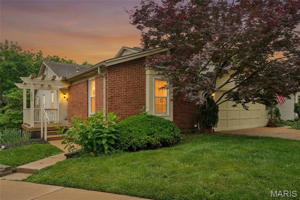 Enjoy the best of both worlds — low-maintenance condo living with the feel of a single-family home! This updated end-unit condo offers added privacy, large garden beds, lake views, and an oversized 2.5-car tuck-under garage. One of the standout features is the massive 30’ x 23’ garage offering incredible flexibility for vehicles, storage, bikes, a workshop, hobby space, or outdoor gear. An inviting foyer leads into the home, where you’ll find 2 bedrooms, 2 full baths, and 1,208 sq ft of comfortable single-level living space, featuring fresh paint and brand-new flooring throughout the main level, including freshly installed carpeting (May 2026). The spacious primary suite includes a large walk-in closet and an updated private bath. Big-ticket updates have already been completed with replacement windows in 2025 and HVAC in 2022. Relax or entertain on the substantial 13’ x 15’ deck overlooking the lakes — an ideal extension of the living space. The unfinished lower level offers ample storage, rough-ins, and excellent potential to expand living space in the future. Enjoy the beautifully maintained community featuring a pool, pickleball court, scenic lakes, and expansive green space. Conveniently located in Maryland Heights with quick access to I-70, I-270, Page Extension, and Lindbergh. Enjoy nearby attractions including Creve Coeur Lake Memorial Park and AquaPort, plus shopping, dining, and more. Move-in ready and easy to love!