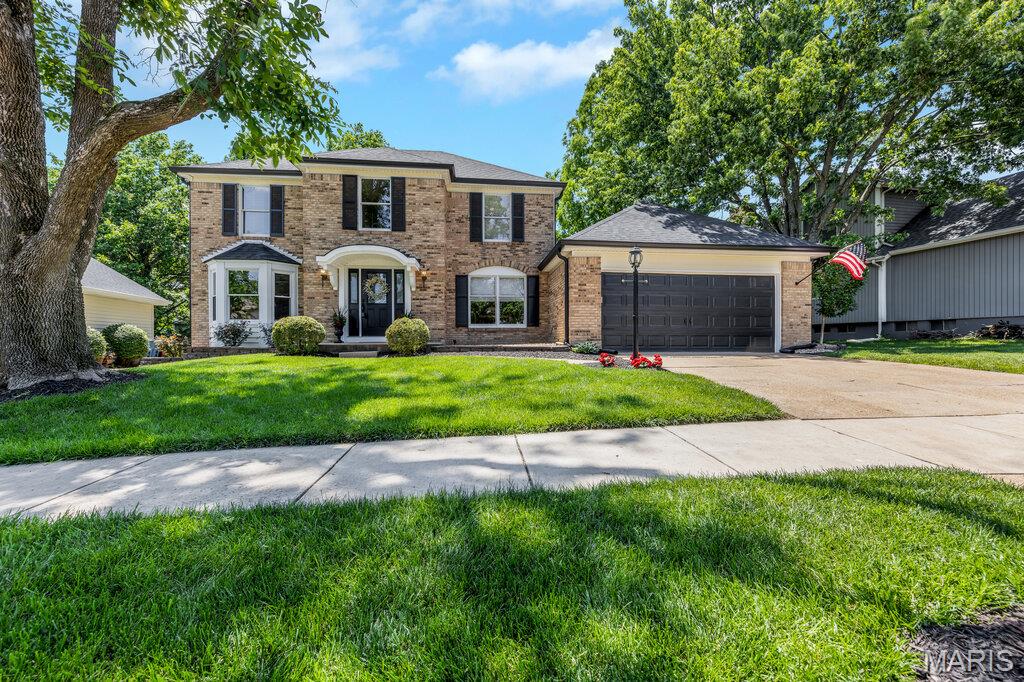 Welcome to 164 Crestmont Circle, a beautifully refreshed and loved two story home tucked into the heart of Lake Chesterfield. From the moment you step inside, the bright, freshly painted interior and gorgeous, light filled foyer create an immediate sense of warmth and welcome. Sunlight pours through the home, enhancing its effortless flow and making every room feel open, airy, and inviting.
Designed for both comfort and connection, this 3 bedroom, 3 bath home offers easy living and gracious entertaining. The main level features a natural gathering space perfect for hosting family and friends, celebrating milestones, or enjoying cozy evenings at home by the wood burning fireplace. The kitchen and breakfast area open directly to the large, fully fenced, level backyard that is an ideal setting for fur babies, play, gardening, or weekend barbecues. It’s truly an outdoor extension of your living space.
Upstairs, three spacious bedrooms provide room to unwind, including a peaceful primary suite with its own private bath featuring a soaking tub and separate shower. The finished lower level expands your options even further with a generous recreation area and a dedicated office which is perfect for working from home, relaxing, or creating a media or hobby space tailored to your lifestyle.
The amenities in Wildwood make everyday living effortless, just minutes from shopping, dining, parks, and top rated Rockwood schools.
As a resident of Lake Chesterfield, you’ll enjoy lakes, pools, a clubhouse, sport courts, and walking trails; this is an unbeatable lifestyle in a truly exceptional neighborhood. Warm, bright, and beautifully cared for, this home is ready to welcome you.