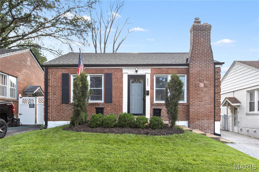 Welcome to this charming brick bungalow in a great Affton location! Enter to the bright living room with recessed lighting, an archway, and gleaming hardwood floors that continue throughout the home. You'll love the large breakfast bar in the kitchen, with classic white tile backsplash, two-toned cabinets, and a look-through into the living room. Two spacious bedrooms and a full bathroom with tile-surround tub complete the main level. An unfinished basement provides storage space. Enjoy summer grilling with friends on the covered patio overlooking the fenced backyard. You'll have off-street parking and a shed for more storage. Just moments from Affton Schools, Matilda Welmering Park, and all of the wonderful local shops and restaurants along Gravois and Mackenzie roads, this home is close to everything you need! Don't miss out on this opportunity!