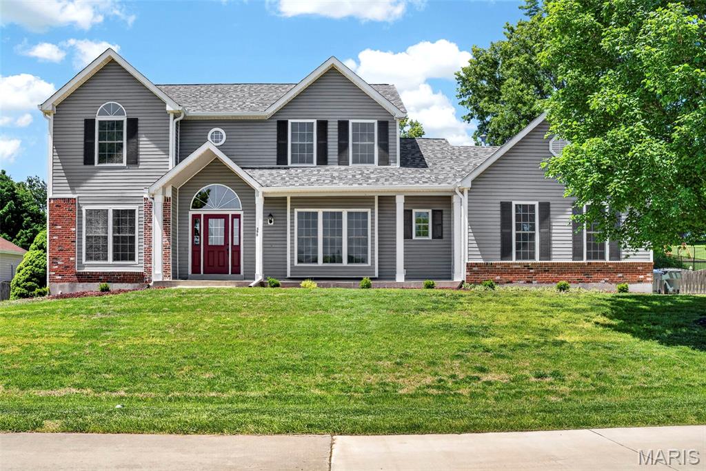 Seller may consider OWNER FINANCING for qualified buyers with substantial down payment. $35,000 PRICE REDUCTION!!! Fantastic opportunity for buyers looking for added value. Priced to sell!! Welcome to this spacious traditional 2-story home in sought after Cottleville located in Francis Howell School District!  Offering over 2,300 sf of above ground living space, this home combines classic design with modern updates including fresh paint and new carpeting throughout.  The main level features impressive 9-foot ceilings and a functional floor plan perfect for everyday living and entertaining. 
The kitchen is the heart of the home with stainless steel appliances including a convection oven, reverse osmosis water, a center island, pantry, coffee/wine bar, and adjoining breakfast room. Traditional formal living and dining rooms provide additional gathering spaces, while the inviting great room offers a cozy wood-burning fireplace. Main floor laundry is conveniently located just off the kitchen and near the oversized 3 car garage that has roughed in power for an electric charging station. 
Upstairs you'll find the spacious primary suite along with three additional bedrooms and a hall bath, providing flexible space for guests, hobbies, or home office needs.
The lower level has been partially finished and is ready for your finishing touches, featuring a future recreation room area, wet bar, and 4th full bath already in place - offering excellent additional living potential.
Step outside to enjoy the level .65-acre backyard complete with mature trees, fenced heated in-ground pool, and plenty of space to relax or entertain. An extremely oversized flat driveway offers ample space for guest parking or an ideal place for outdoor sports. For buyers' peace of mind, the roof was replaced within last 2 months. The subdivision also offers two stocked fishing ponds and a pavilion for neighborhood gatherings and community enjoyment. 
A rare opportunity in an established location with amenities, space and endless potential all in the very popular Cottleville area.