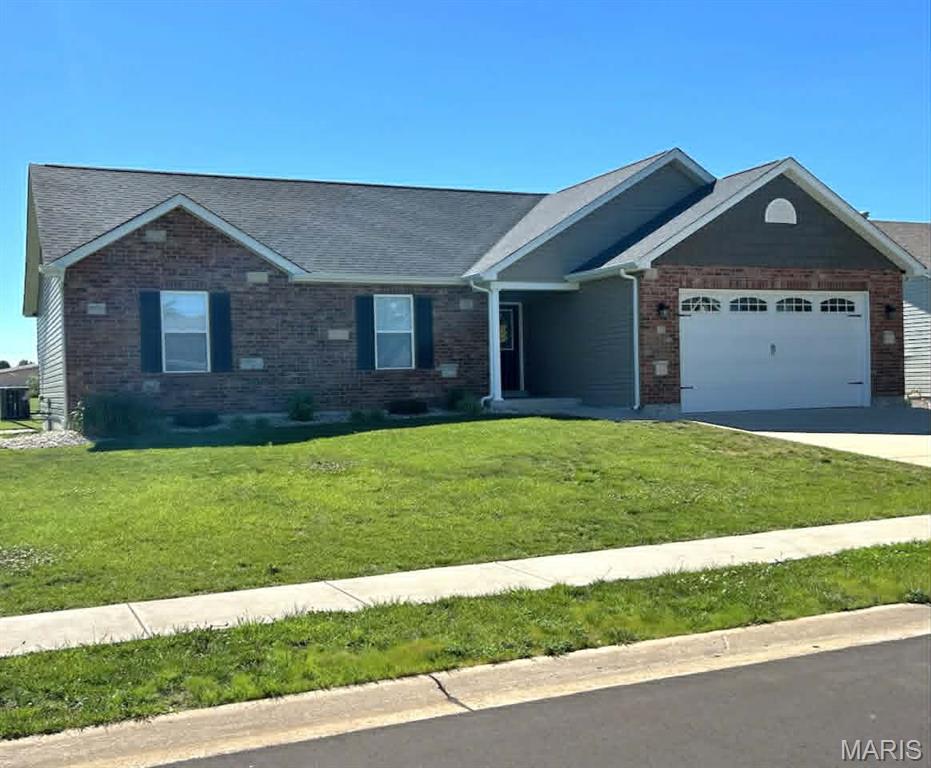 Just four years young, this well maintained, 3 bedroom 2 bath Great Room Ranch has an inviting open floor plan, with vaulted Great Room. Open Kitchen with granite countertops, tile backsplash & pantry. Main floor laundry with built in shelving. Breakfast Room opens to Deck and level backyard. All kitchen and bathroom hardware updated. Large Primary Suite with Walk in closet & Luxury bath with double vanity and custom mirrors and updated lighting. 2 secondary bedrooms. 2 car garage. Large, level, corner lot on Cul de sac. Full unfinished basement.