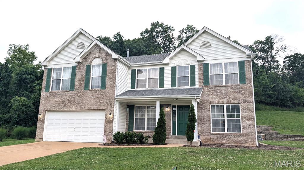 Stunning 4-Bedroom Golf Course Home at 4943 Country Club Drive, High Ridge, MO 63049.  Welcome home to this meticulously maintained 2-story gem, perfectly positioned along the 16th fairway of Sugar Creek Golf Course in desirable High Ridge!  Built in 2003, this spacious 2,912 sq ft residence sits on a generous 0.92-acre lot and offers the perfect blend of elegance, comfort, and outdoor lifestyle.   Step inside to an inviting open-concept main level featuring hardwood floors that flow seamlessly throughout.  The formal dining area is ideal for hosting gatherings, while a front office provides a convenient spot for getting work done.  The heart of the home is the expansive family room, highlighted by a cozy brick wood-burning fireplace and large window views of the landscaped yard.  The upgraded kitchen features granite countertops, 42" cabinetry, a large center island with seating, and stainless steel appliances.  Upstairs, discover a massive loft area ideal for hobbies, a playroom, or second family room retreat. The enormous primary suite boasts incredible closet space and a luxurious private bath. Three additional generously sized bedrooms, each with walk-in closets, provide ample room for family or guests.  Outside, the expansive .92-acre yard backs to a peaceful tree line, creating a private oasis perfect for unwinding after a round of golf or enjoying Missouri evenings. Located in a golf-centric community near Fenton, this property provides easy access to West County, South County, shopping, dining, and top amenities.  Sugar Creek Golf Course offers scenic rolling hills, a public course with strong local reputation, and a welcoming atmosphere for enthusiasts.   The golf course is not behind the property, there is a tee box to the left of the garage.  House is currently being staged and painted. Showings begin 7/11.  Open House 7/11, 1-3pm.
