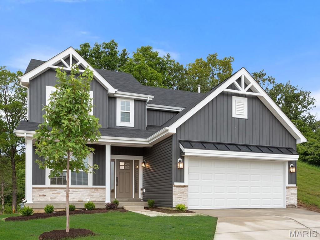 New McBride Homes Ashford 2 story 4BR, 2.5BA will be ready this spring! Rustic farmhouse exterior & partial walkout! Enjoy an open floorplan with 6ft windows, 9ft ceilings & wood laminate flooring on the main level. Beautiful kitchen w/center island & breakfast bar, level 4 Brellin White 42” tall cabinets, quartz countertops, & stainless steel GE appliances. Large breakfast room w/sliding glass doors to backyard. Large great room w/ceiling fan plus formal living room & dining room. Upstairs primary suite w/walk-in closet & private bath w/double bowl vanity, 5’ walk-in shower & linen closet. 3 extra bedrooms, each w/walk in closet & hall bath add convenience. LL includes a ¾ bath rough-in. Main floor laundry, 2 panel white interior doors, coach lights at garage, & more! Liberty features a private walking trail w/a lake, gazebo, & acres of beautiful common ground. Enjoy peace of mind with McBride Homes' 10 year builders warranty & incredible customer service! Similar photos shown.