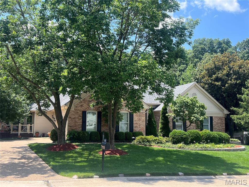 WELCOME HOME! Stunning 5bed, 4bath Atrium Ranch nestled in heart of Creve Coeur. Designed for both everyday living, effortless entertaining, this exceptional home features open floor plan, dramatic wall of windows overlooking beautifully landscaped backyard. Great room flows seamlessly into dining room/ kitchen/sunroom. Walk downstairs to finished walk-out lower level offering additional living space/bedroom/ bathroom/recreation areas. Workout room that looks out to pool to surely motivate you! Step outside to your own private backyard oasis featuring pool with waterfall, lush professional landscaping, and patio spaces ideal for summer entertaining or quiet evenings at home. Impeccably maintained, every room showcases quality finishes, and pride of one time owner. Unbeatable location close to parks/ shopping/dining/ top-rated schools. This exceptional Atrium Ranch truly has it all. Don't miss this rare opportunity to own a move-in-ready home with all the conveniences. WELCOME HOME!